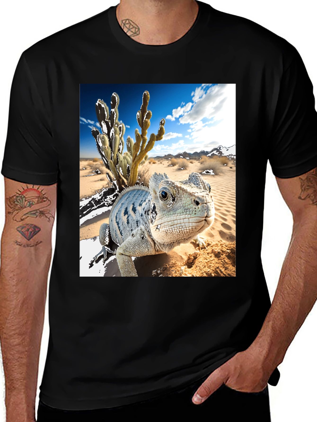 Variant 18 of Desert Lizard Graphic Tee - Nature Inspired Design