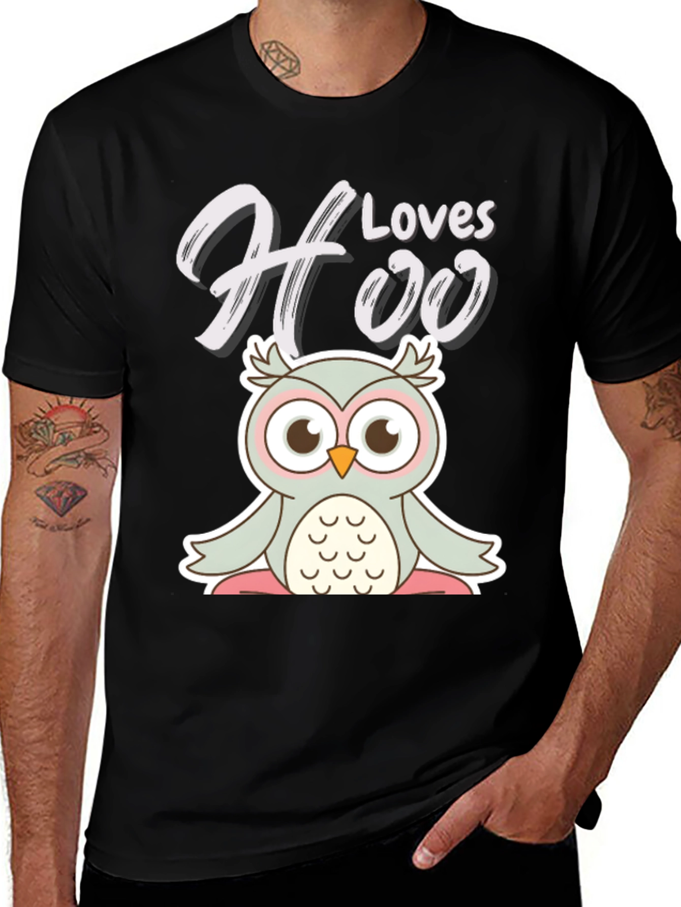 Variant 8 of Hoo Loves You Owl Graphic Tee - Cute and Stylish
