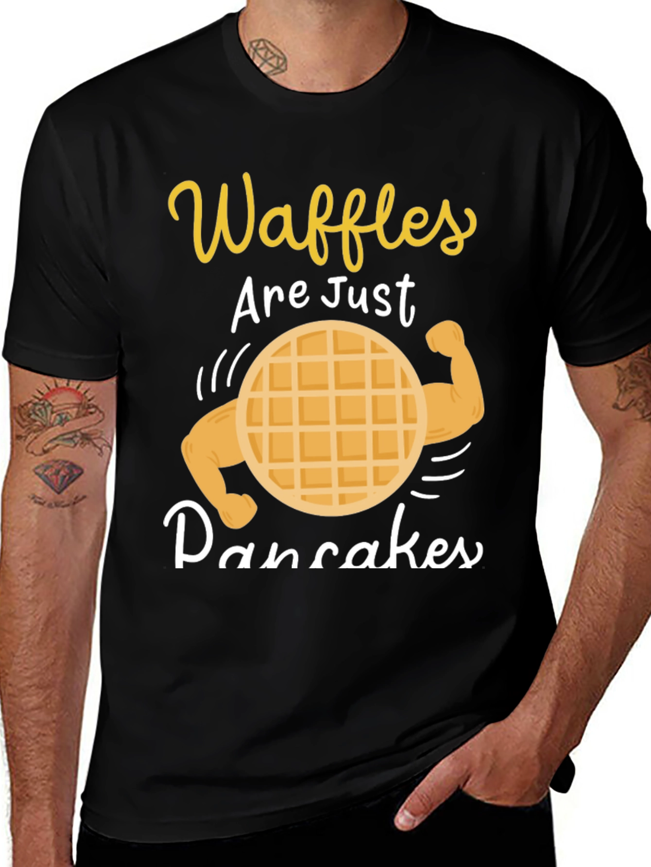 Variant 15 of Waffles Are Just Pancakes Funny T-Shirt