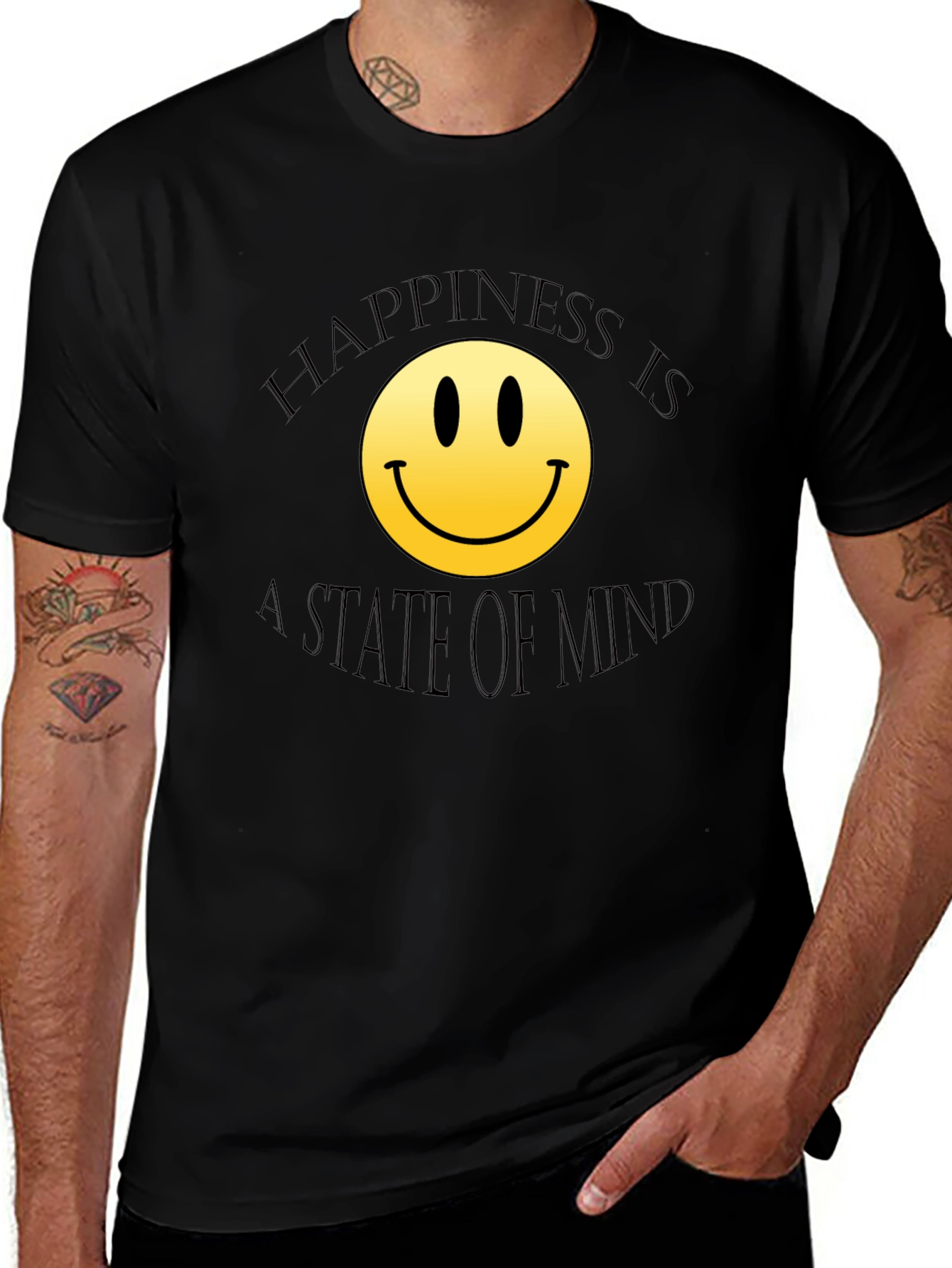 Variant 26 of Happiness State of Mind Black T-Shirt
