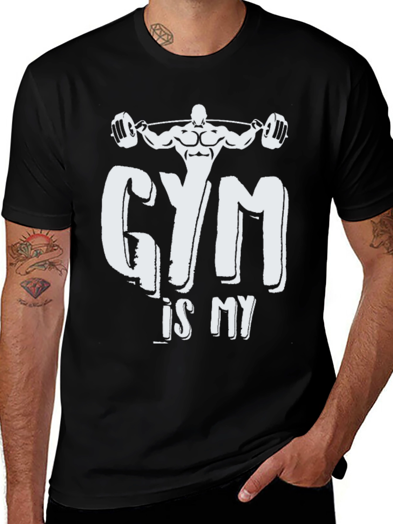 Variant 7 of Gym Is My Life T-Shirt, Fitness Apparel