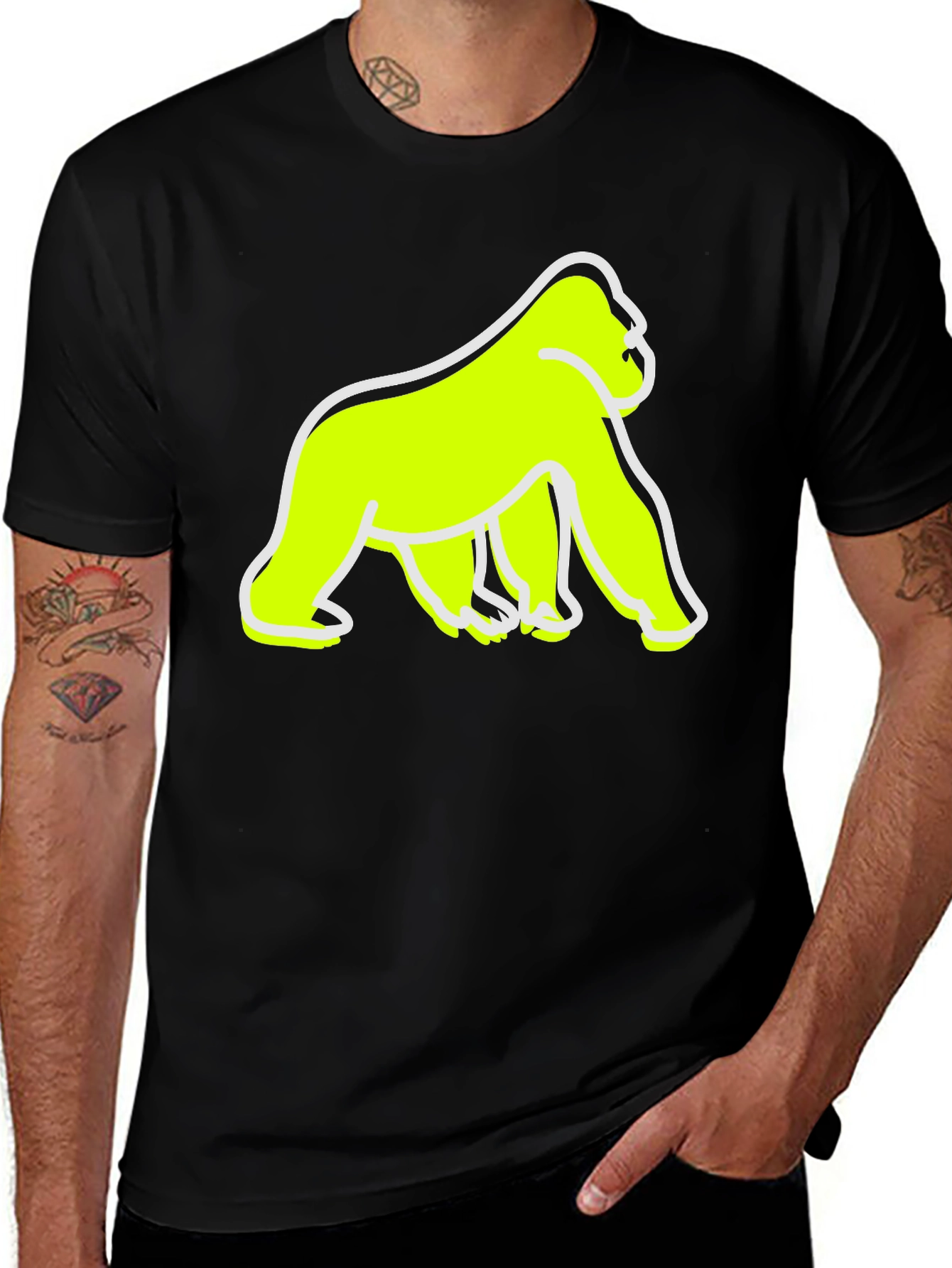 Variant 2 of Cool Gorilla Graphic Tee - Black