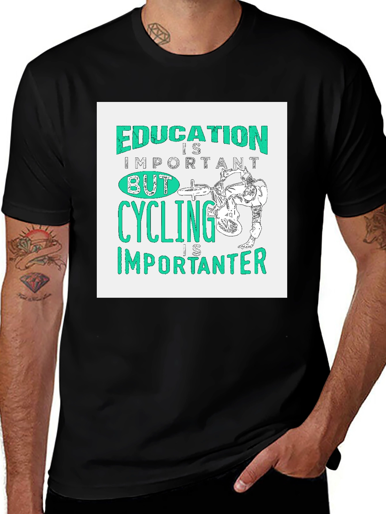 Variant 2 of Education Important Cycling Importanter Graphic Tee