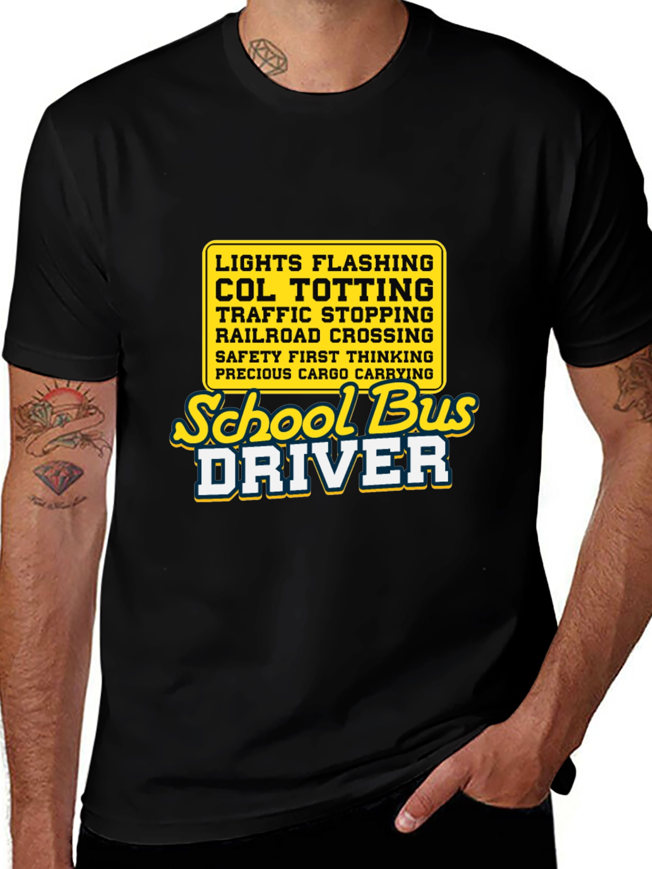 School Bus Driver Tee - Lights Flashing Humor