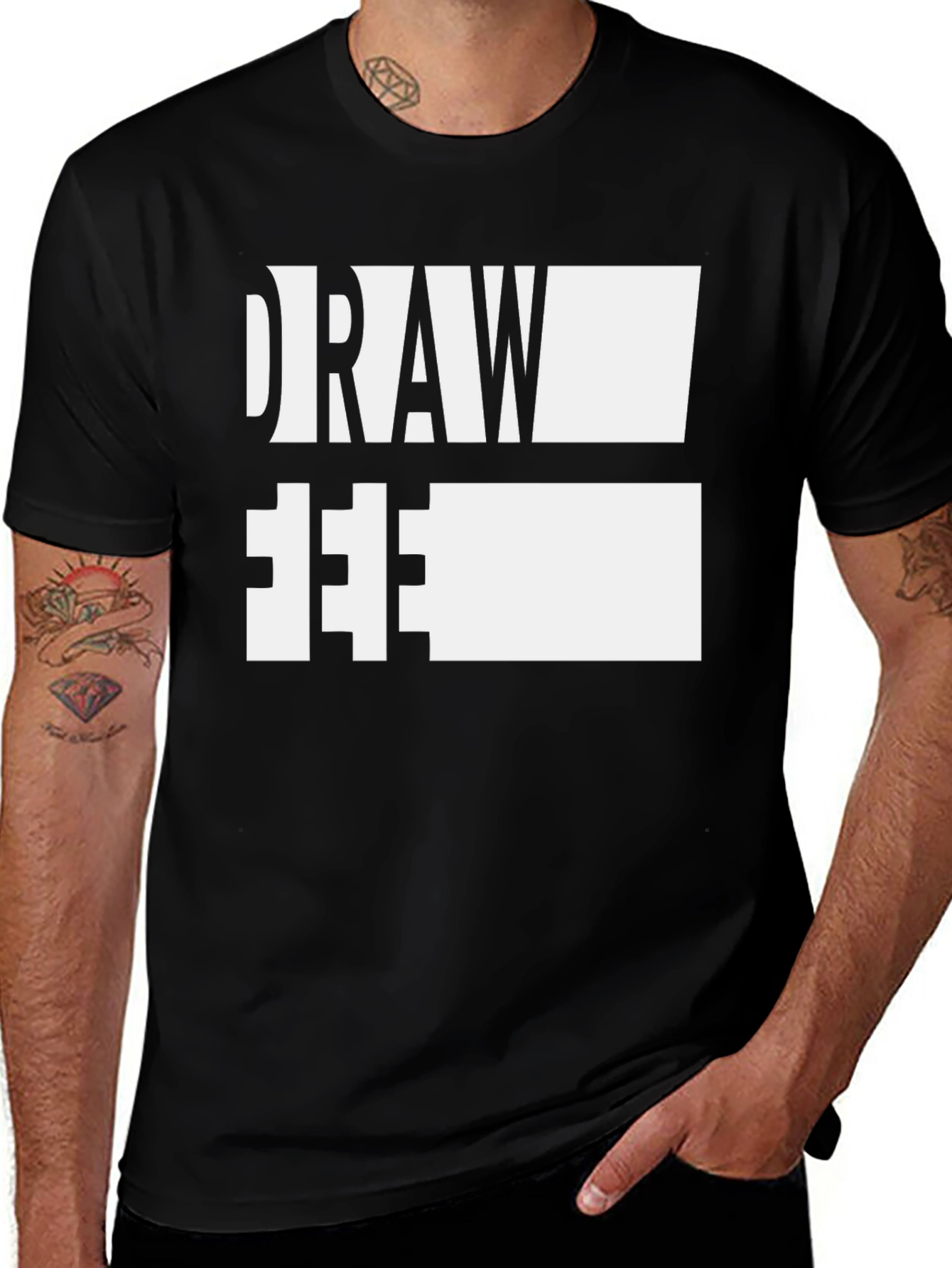 Variant 7 of Draw Free Tee - Artistic Expression Black Cotton T-Shirt