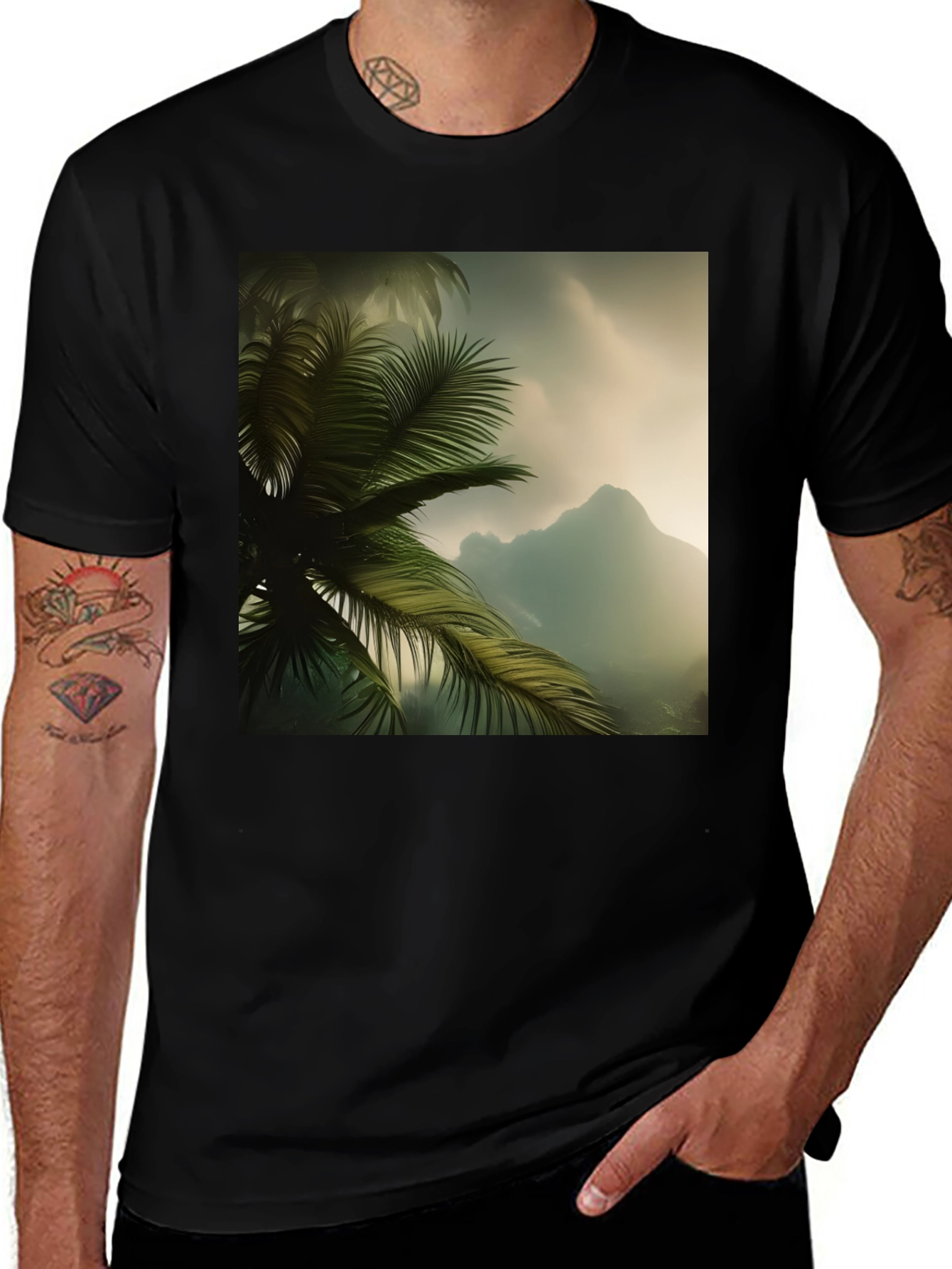 Variant 24 of Tropical Palm Tee - Island Vibes T-Shirt