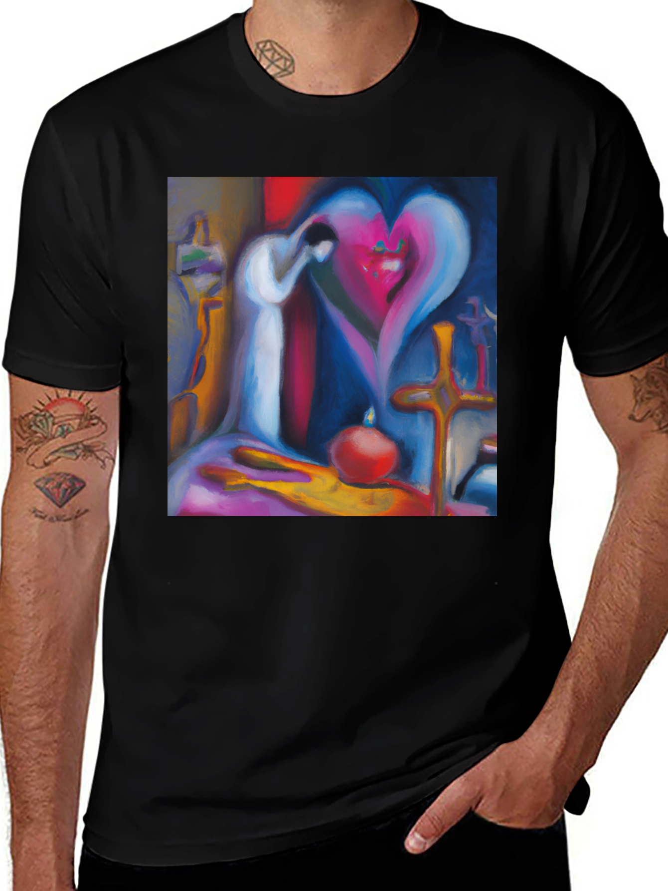 Variant 11 of Abstract Heart T-Shirt - Artistic Love Design