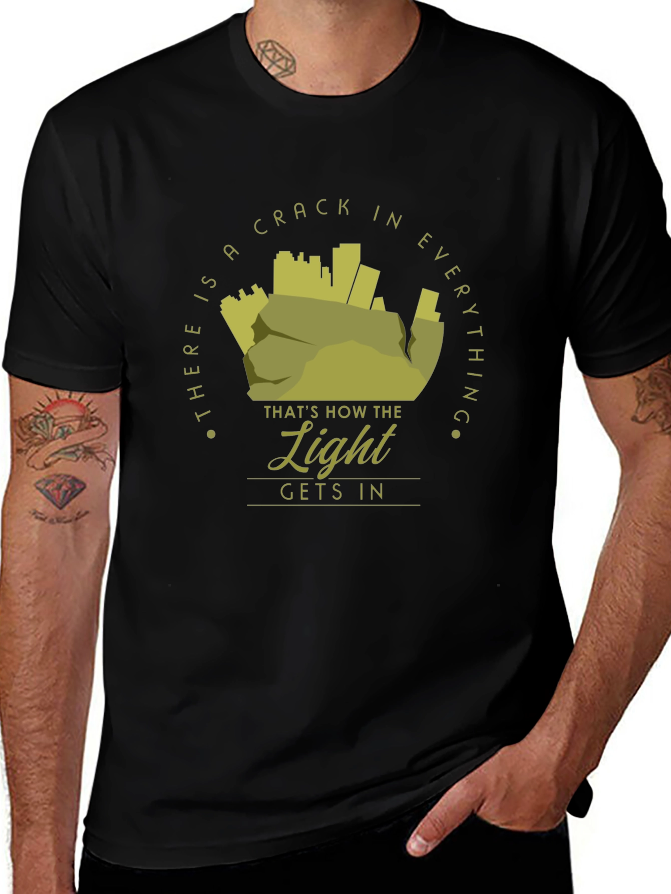 Variant 23 of Crack In Everything T-Shirt: Light Gets In Design
