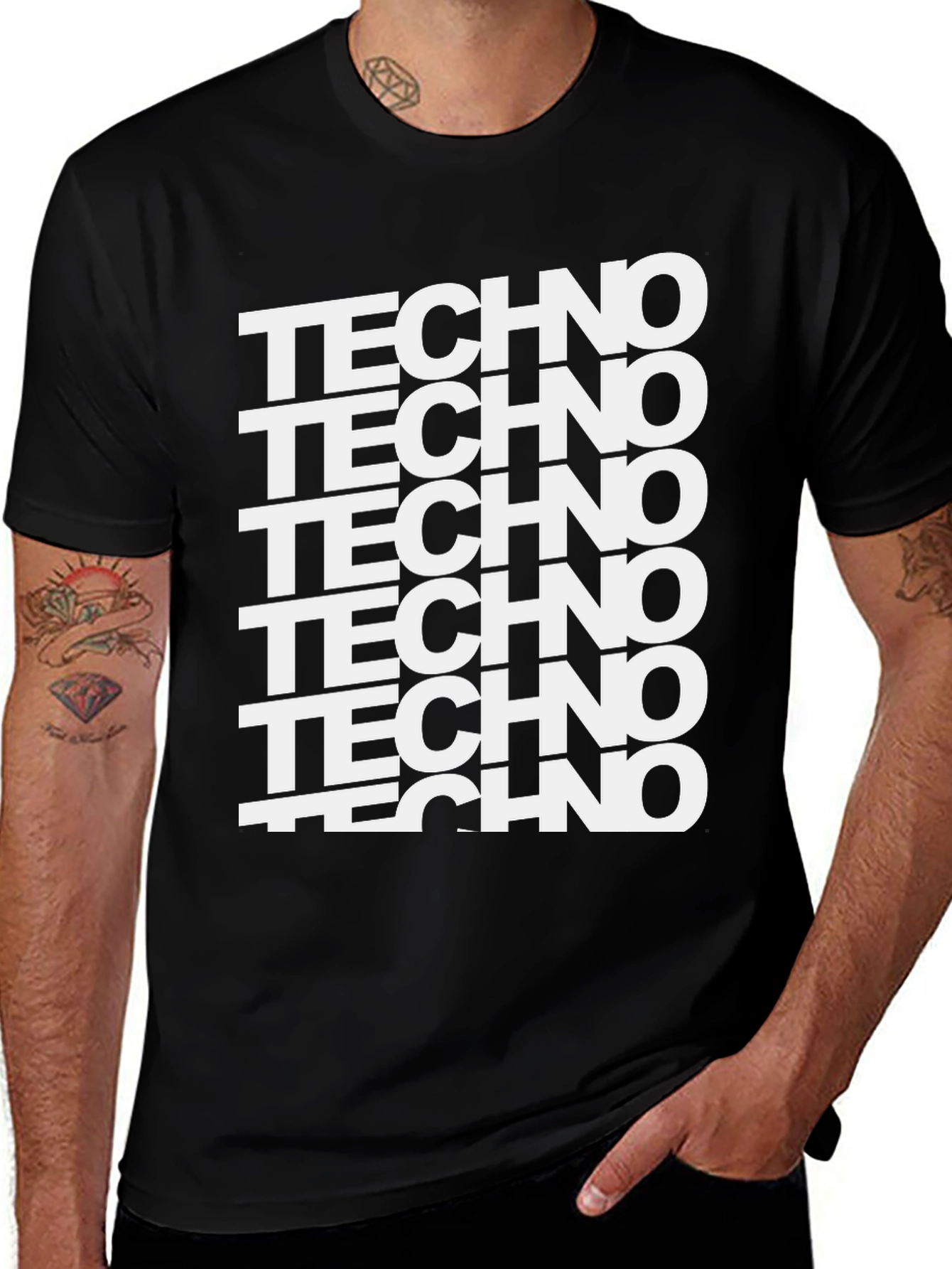 Variant 23 of Techno Graphic Print Black T-Shirt
