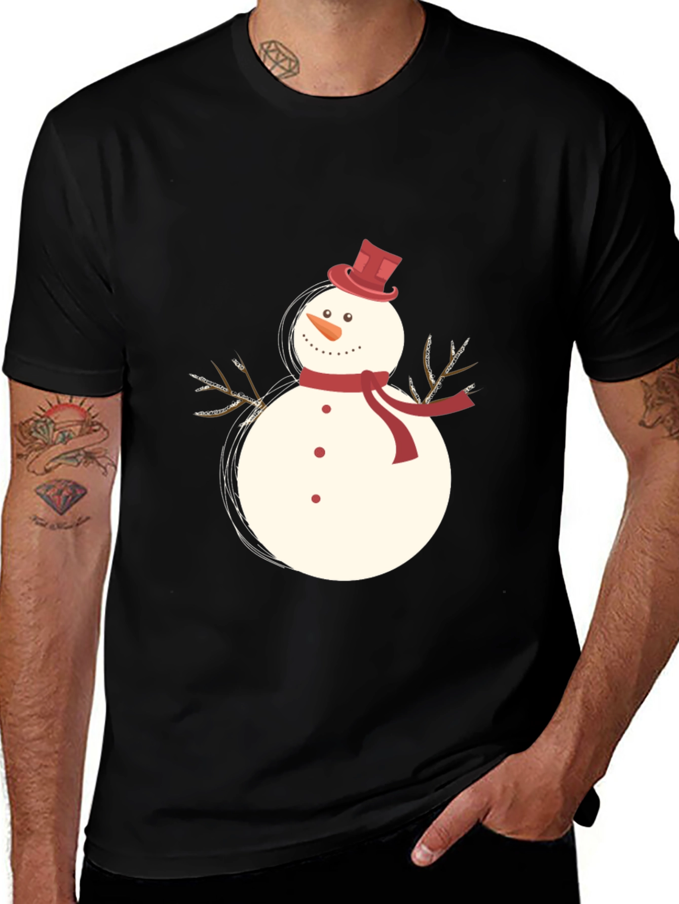 Variant 28 of Snowman Graphic T-Shirt - Festive Holiday Apparel
