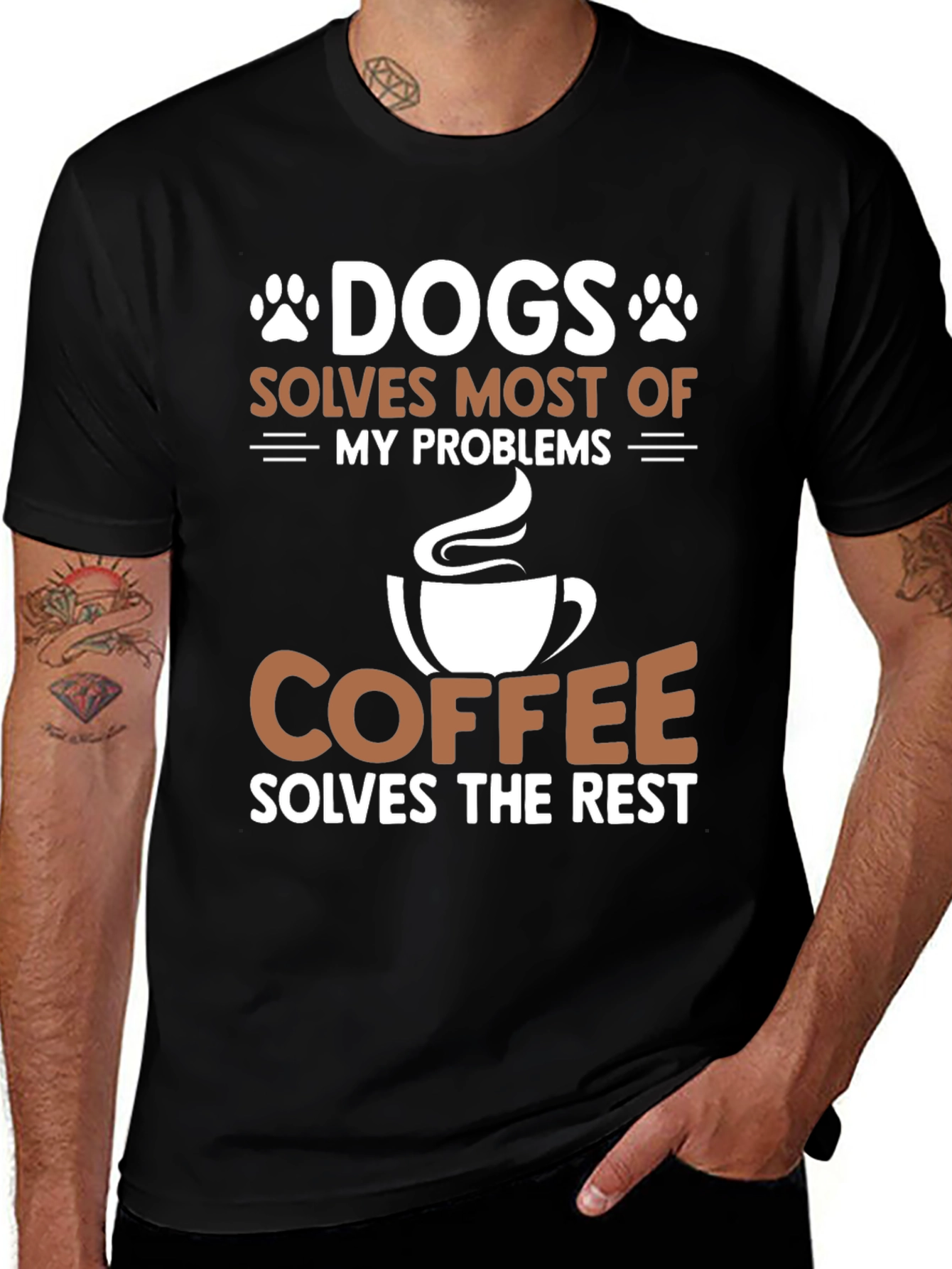 Variant 28 of Dogs & Coffee Men's Graphic T-Shirt