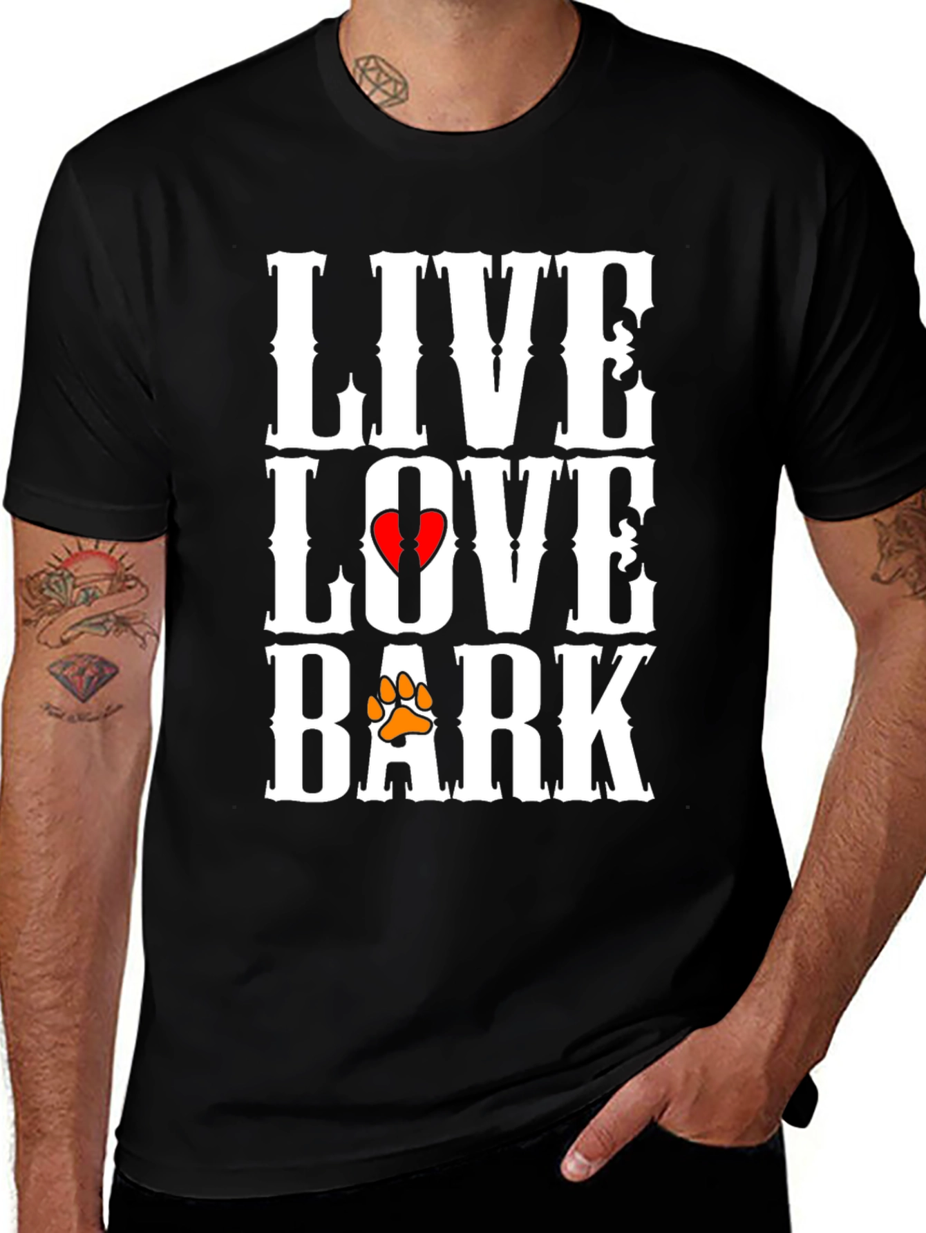 Variant 26 of Live Love Bark T-Shirt | Dog Lover Tee