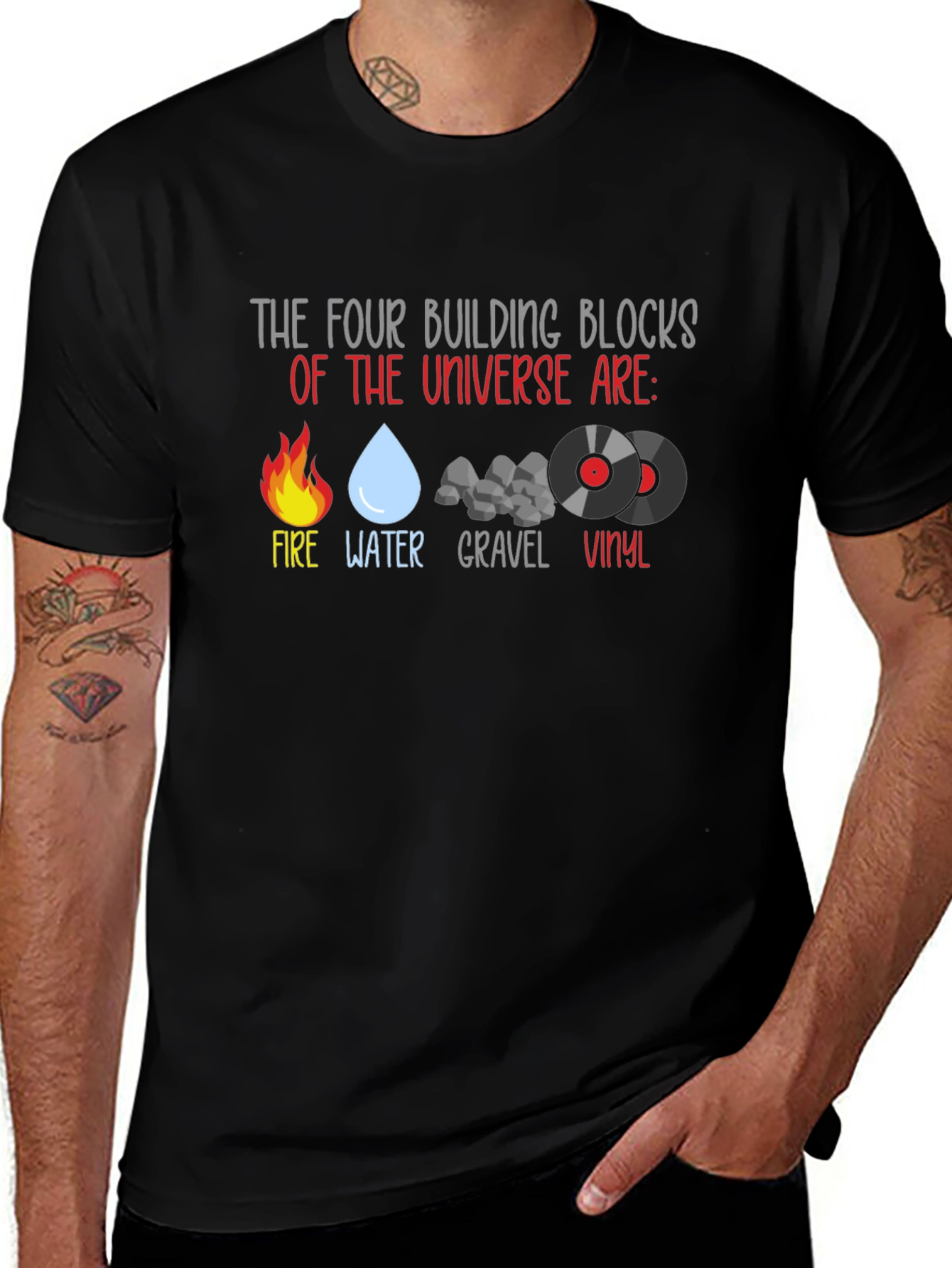 Variant 3 of Four Building Blocks of the Universe T-Shirt