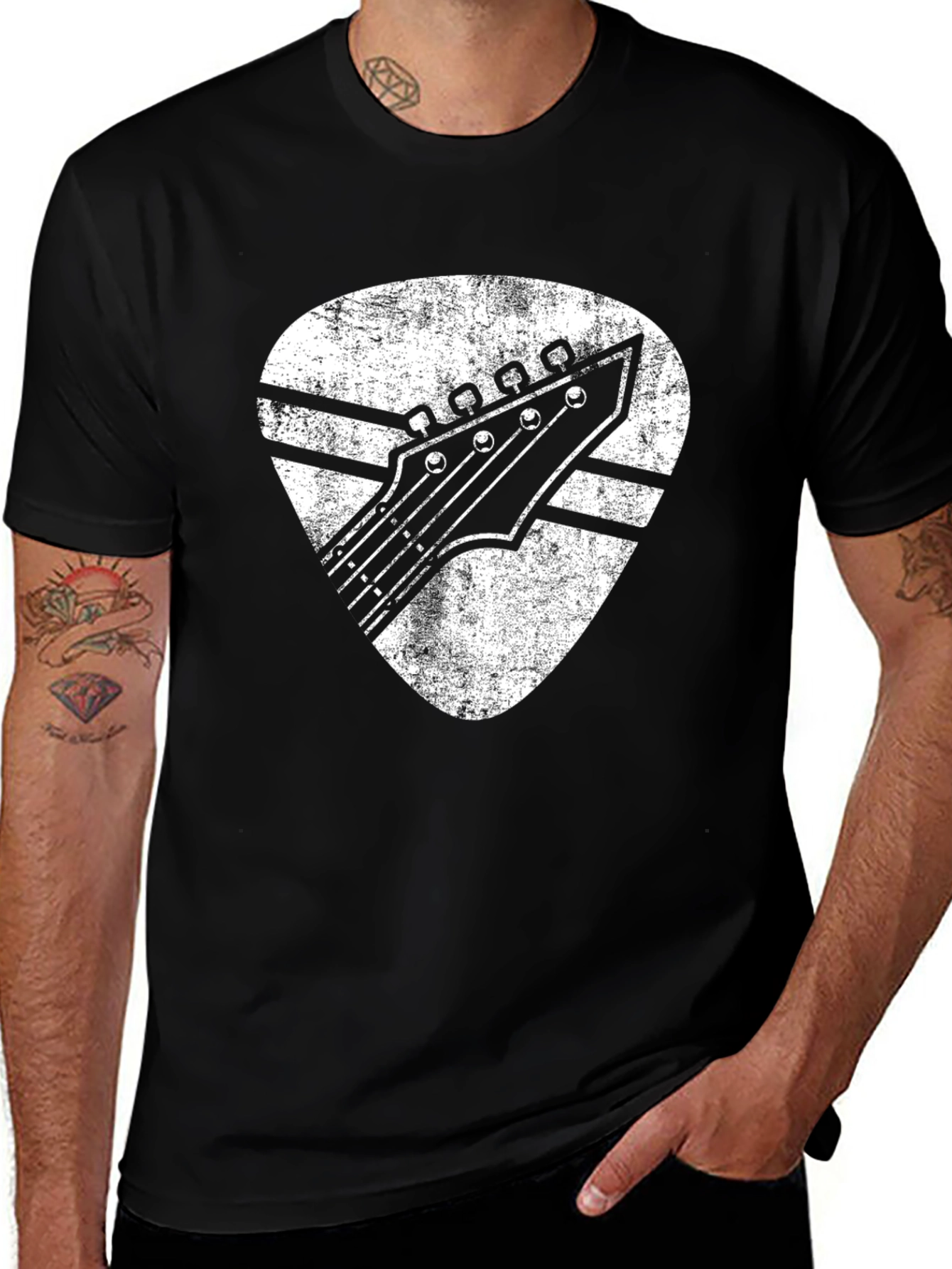 Retro Guitar Pick T-Shirt - Classic Rock Design