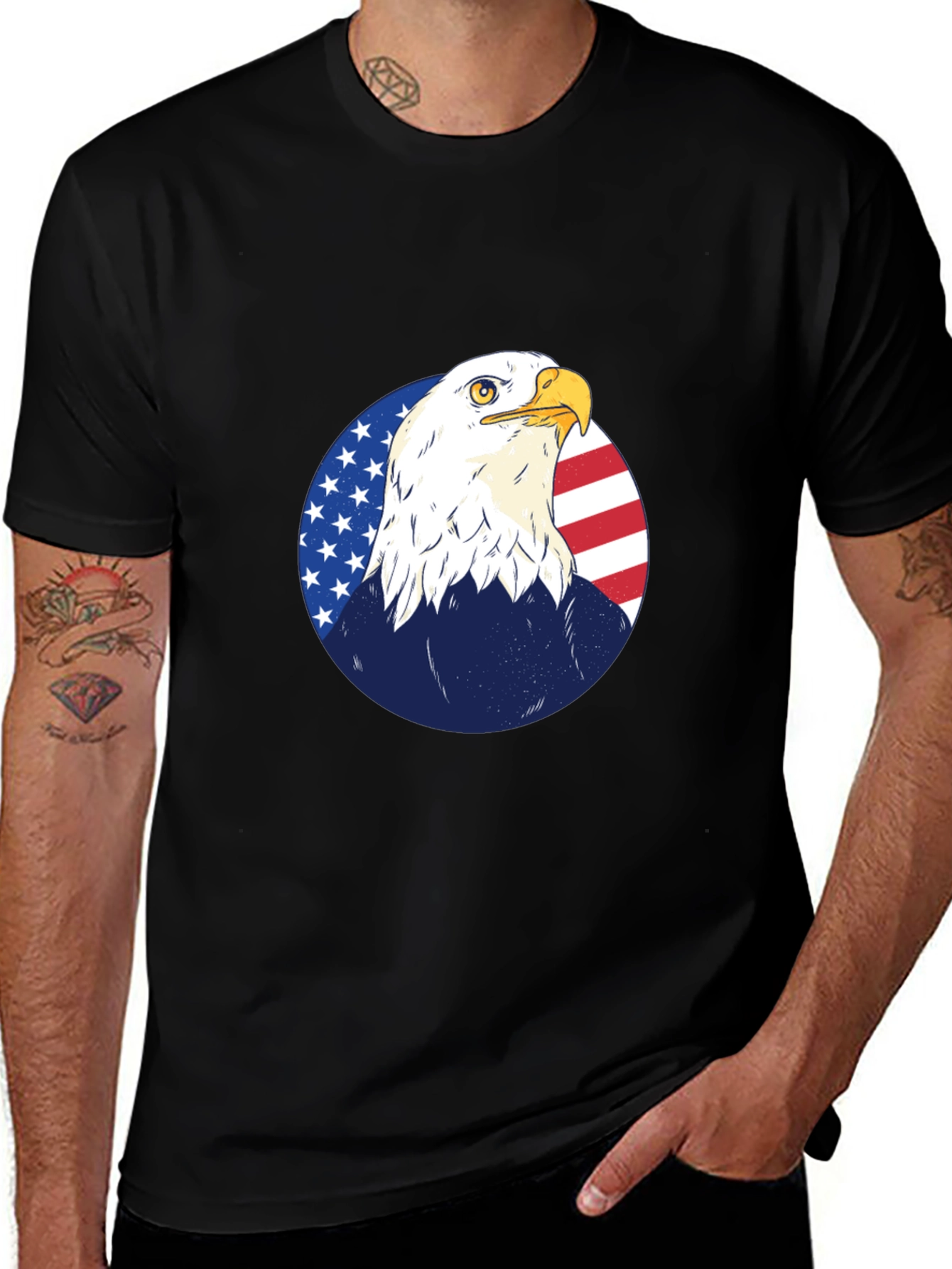 Variant 24 of Bald Eagle Graphic Tee - Patriotic American Flag Design