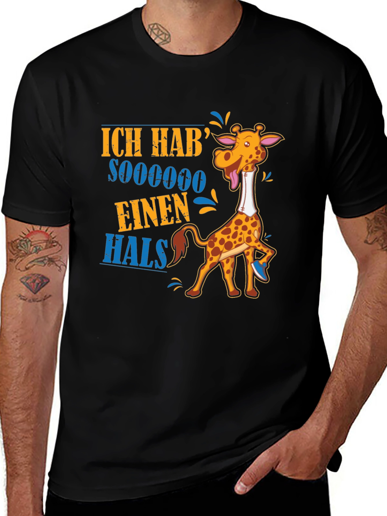 Variant 10 of Funny Giraffe 'Ich Hab' Sooooooo Einen Hals' T-Shirt