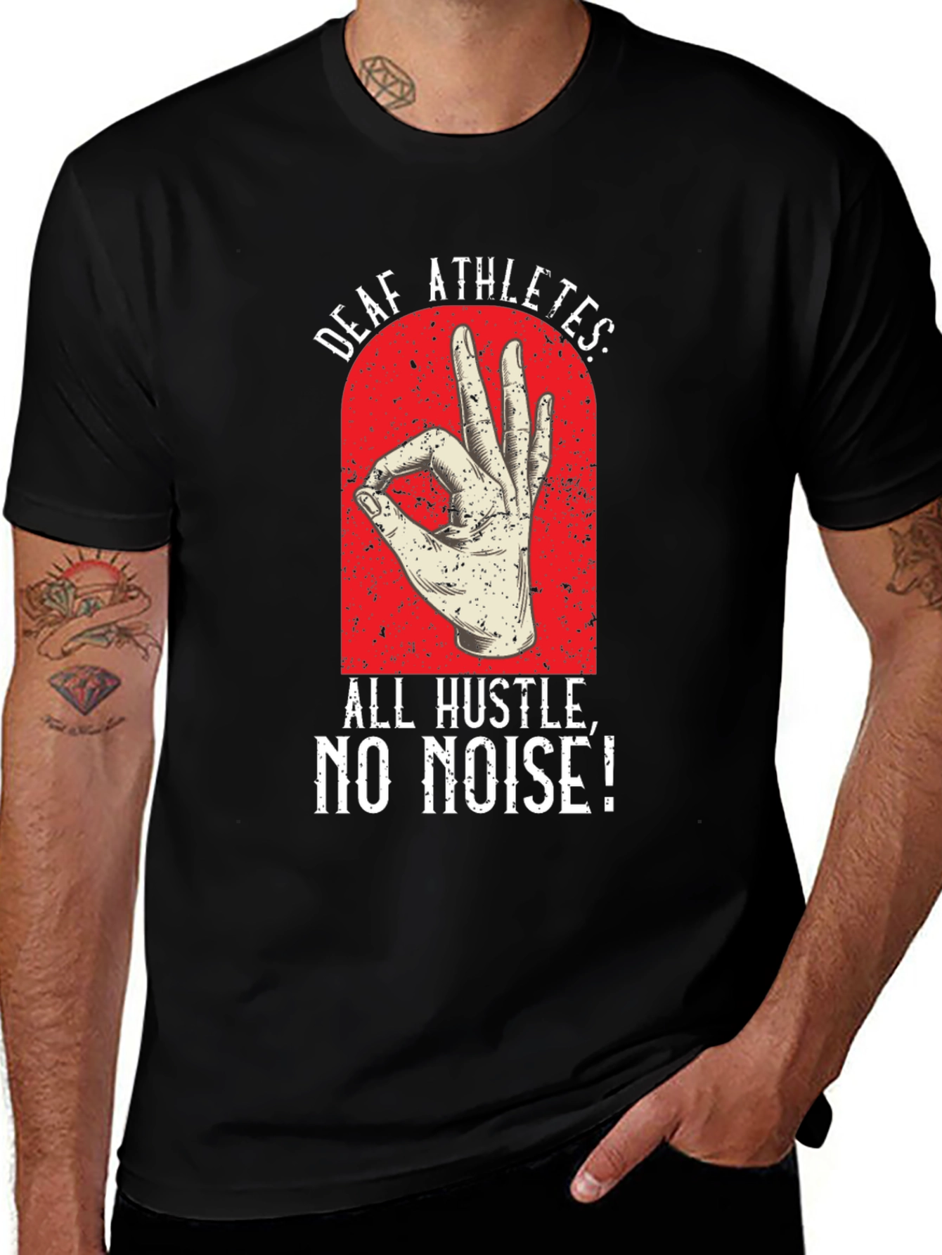 Deaf Athletes: All Hustle, No Noise T-Shirt
