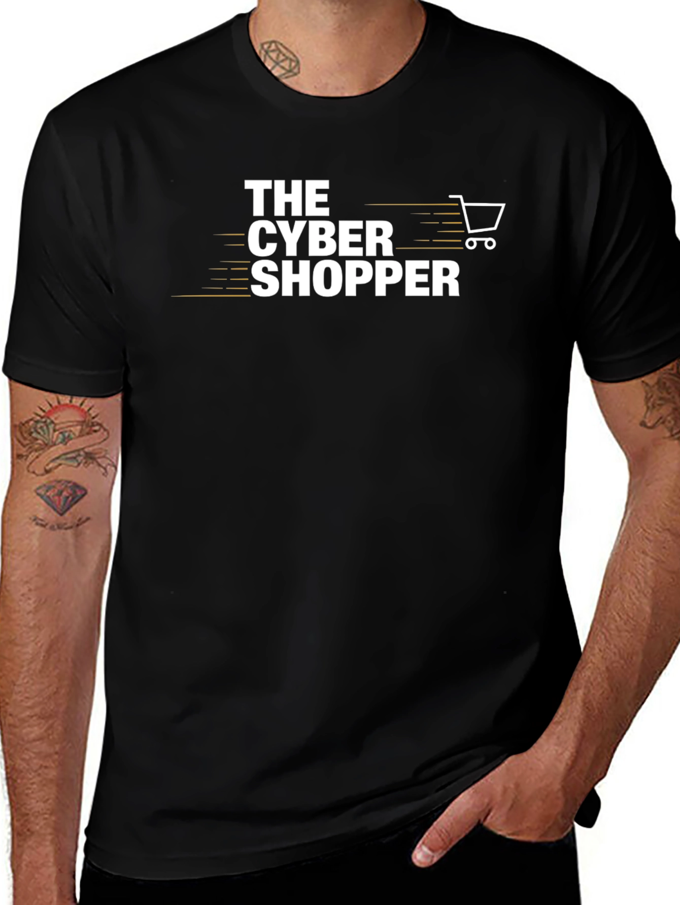 The Cyber Shopper Black Graphic T-Shirt