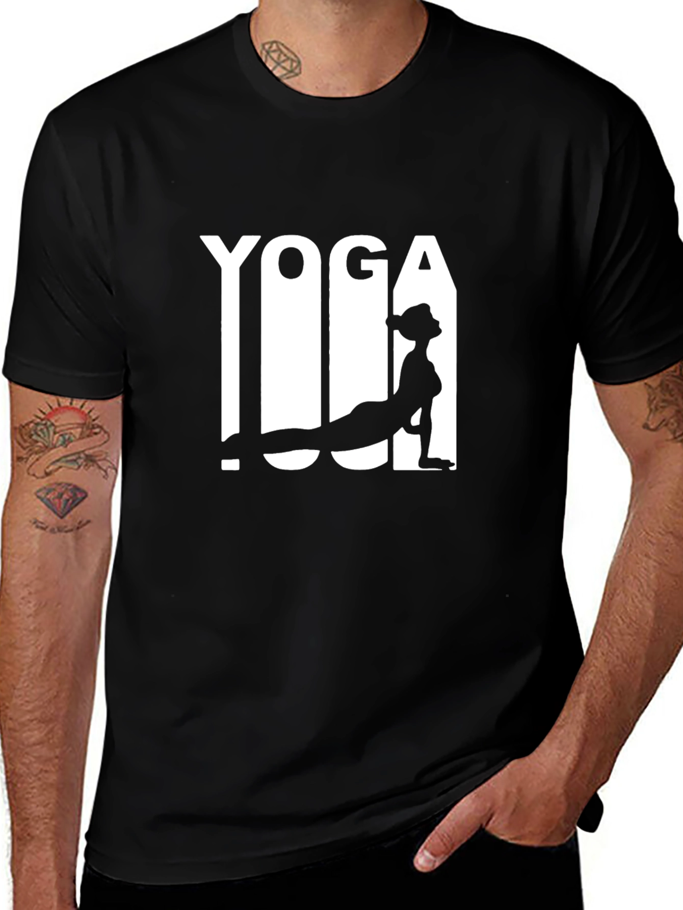 Variant 18 of Yoga Graphic Black T-Shirt for Men