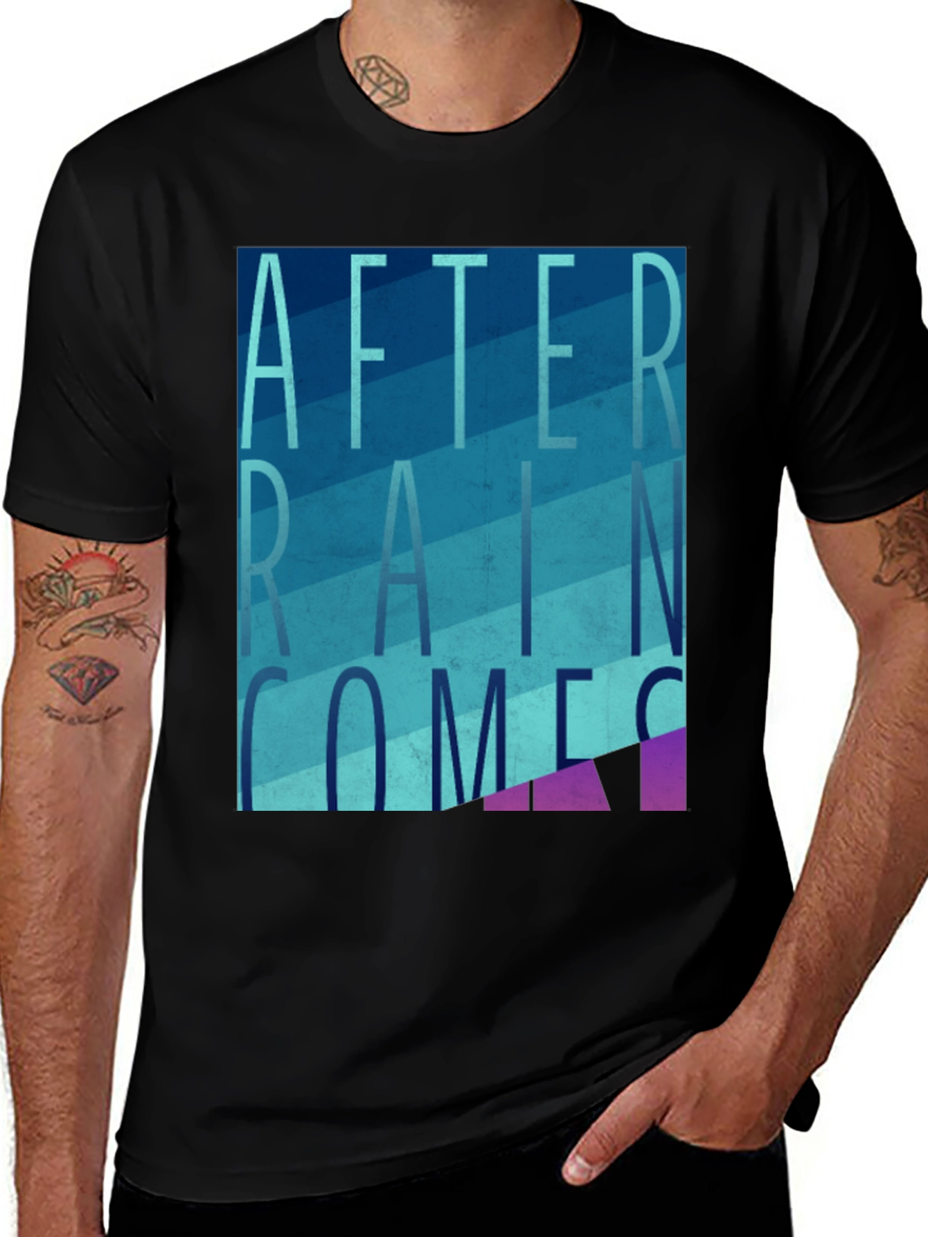 Variant 16 of After Rain Comes T-Shirt, Graphic Tee, Men's Black Shirt