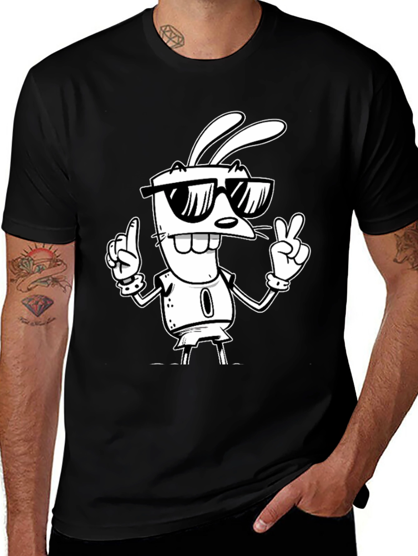 Variant 27 of Cool Cartoon Rabbit Graphic T-Shirt