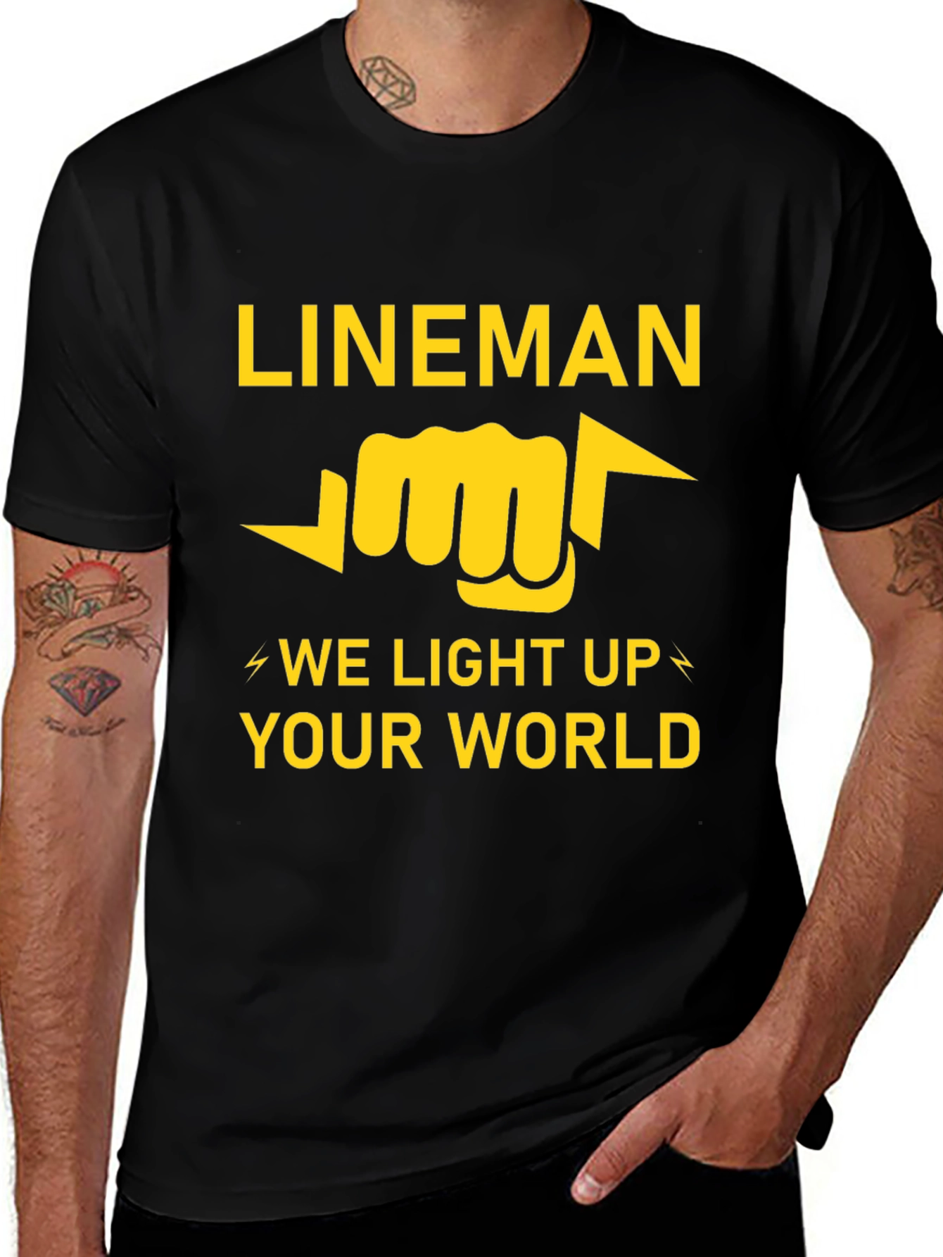 Variant 12 of Lineman T-Shirt - We Light Up Your World