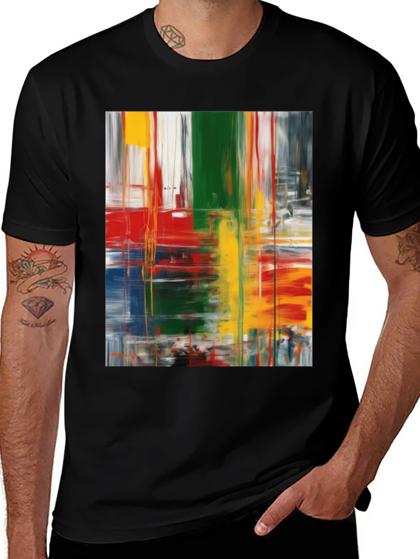 Variant 26 of Abstract Art Print Black T-Shirt