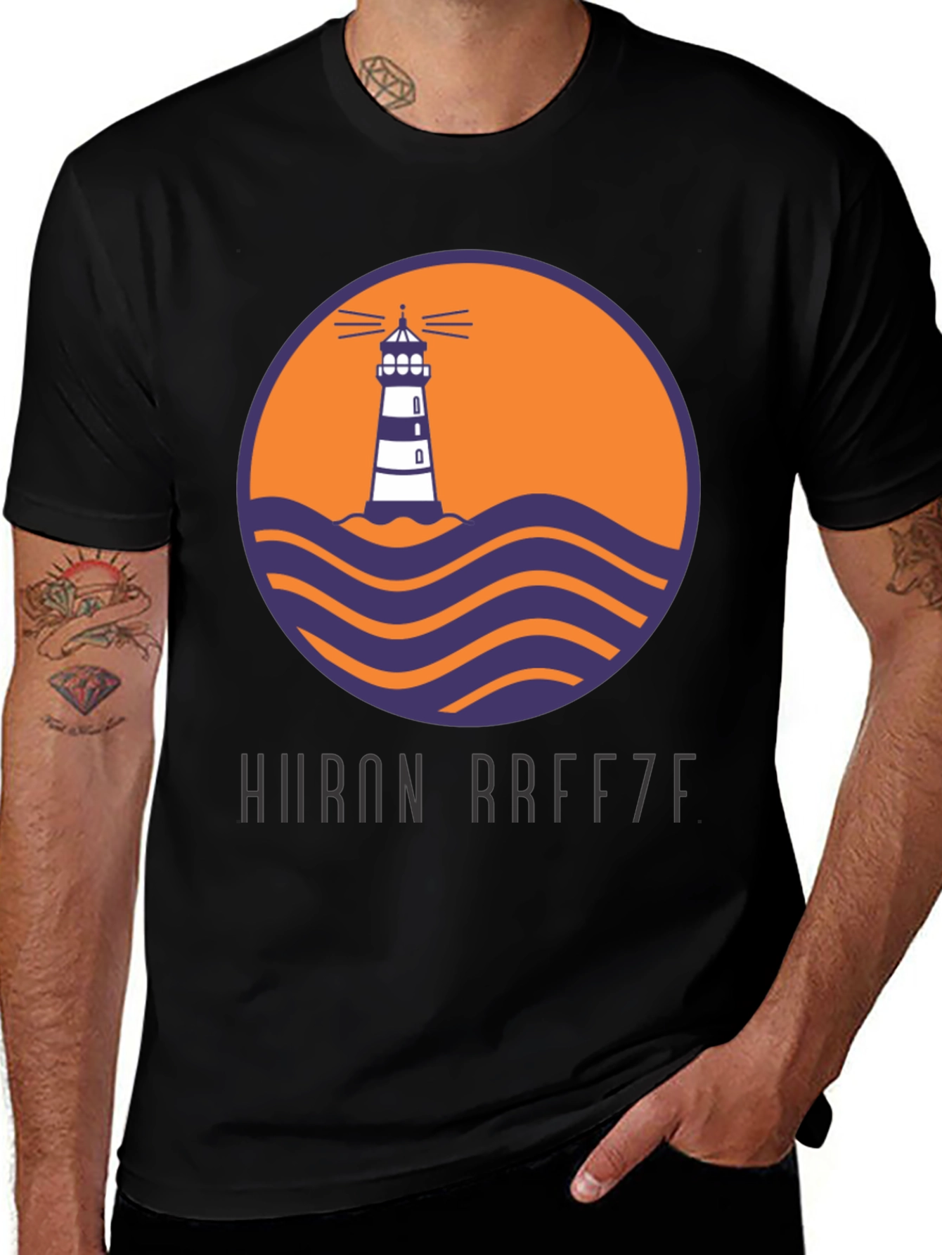 Variant 6 of Huron Breeze Lighthouse Graphic Tee