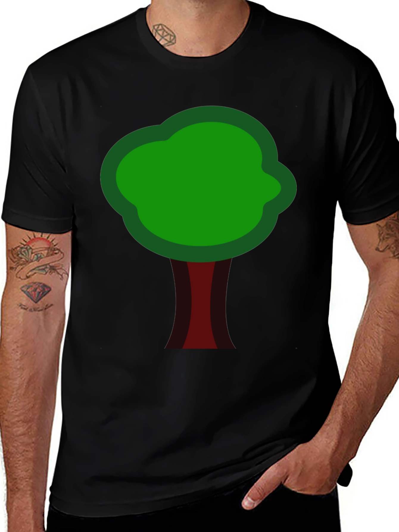 Variant 22 of Nature Inspired Tree Graphic Tee - Black