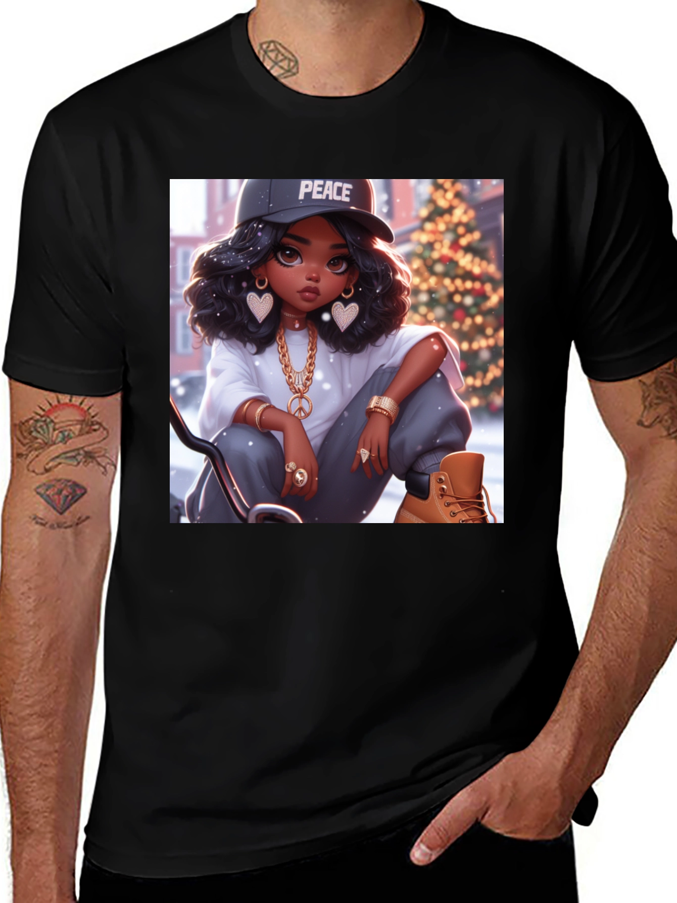 Black Peace Girl Black T-Shirt main image