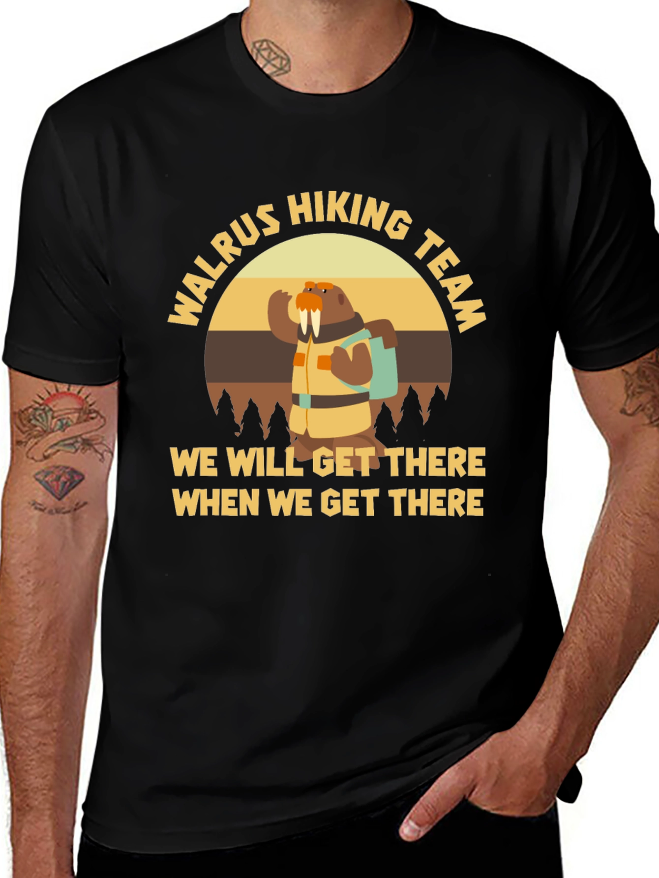 Variant 21 of Walrus Hiking Team Graphic T-Shirt