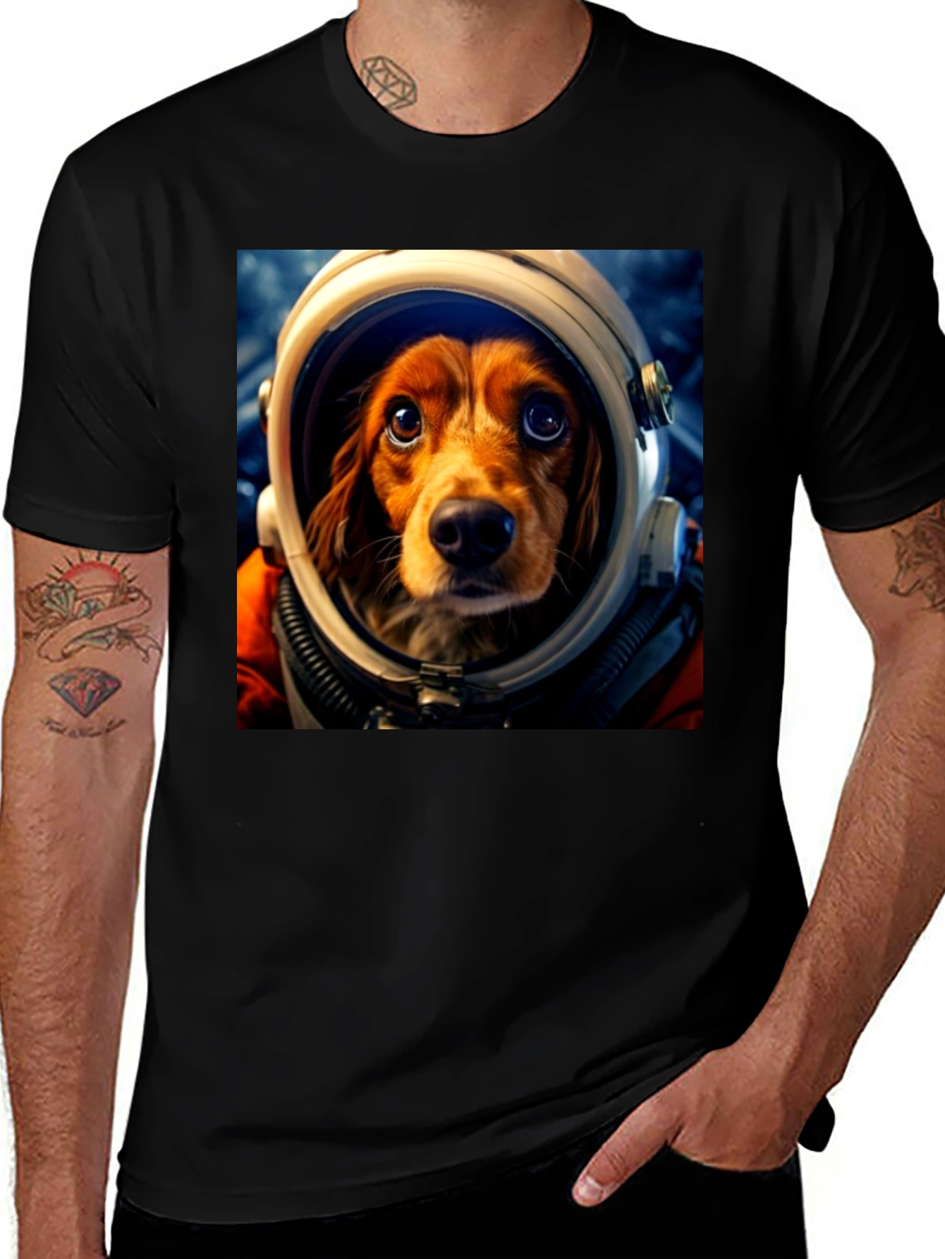 Variant 23 of Dog Astronaut Graphic Tee - Space Pup T-Shirt