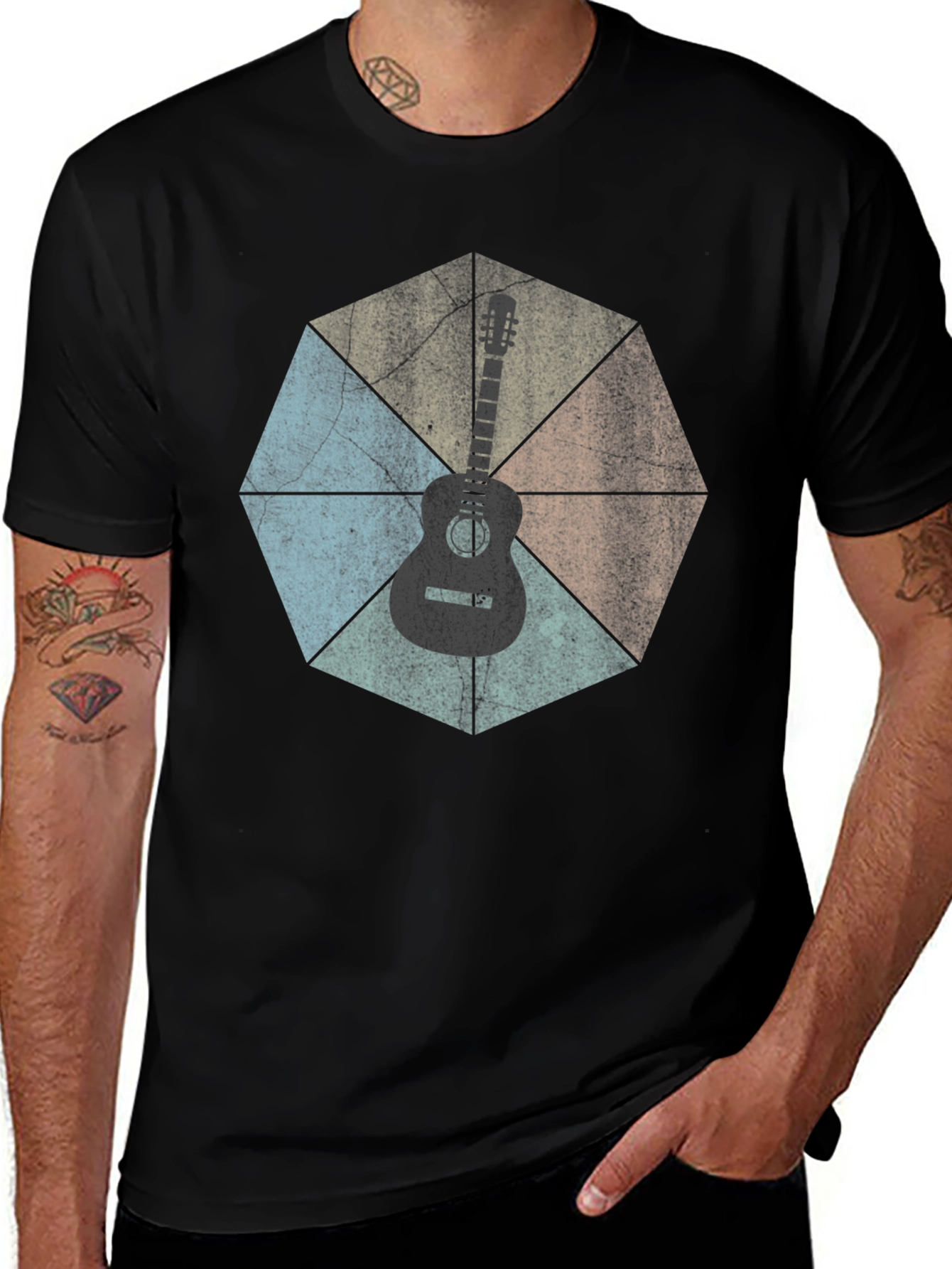 Variant 17 of Guitar Graphic Tee - Retro Style