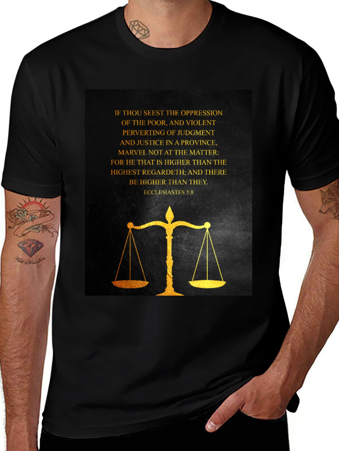 Justice Scales T-Shirt - Ecclesiastes 5:8