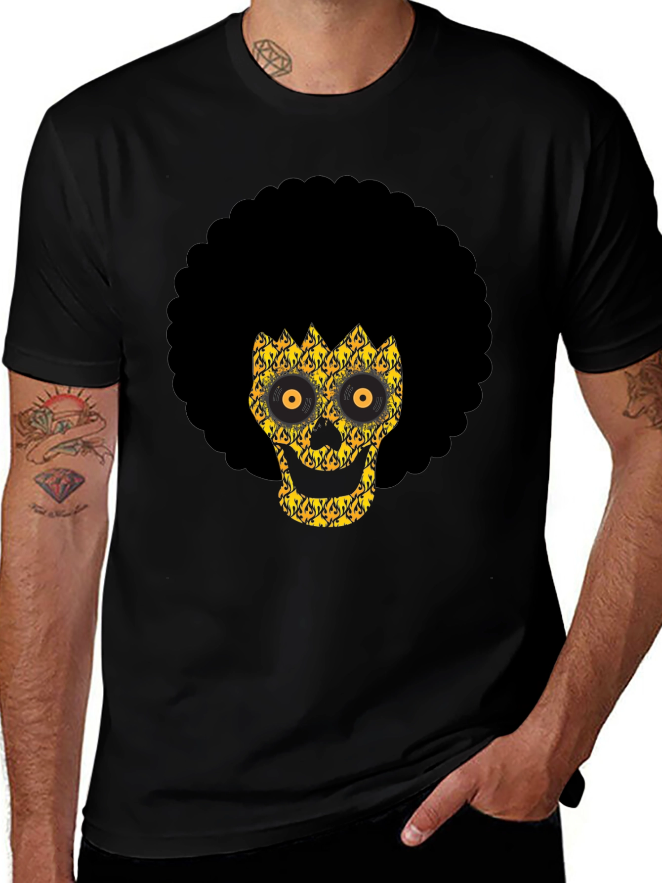 Variant 9 of Afro Skull Graphic Tee