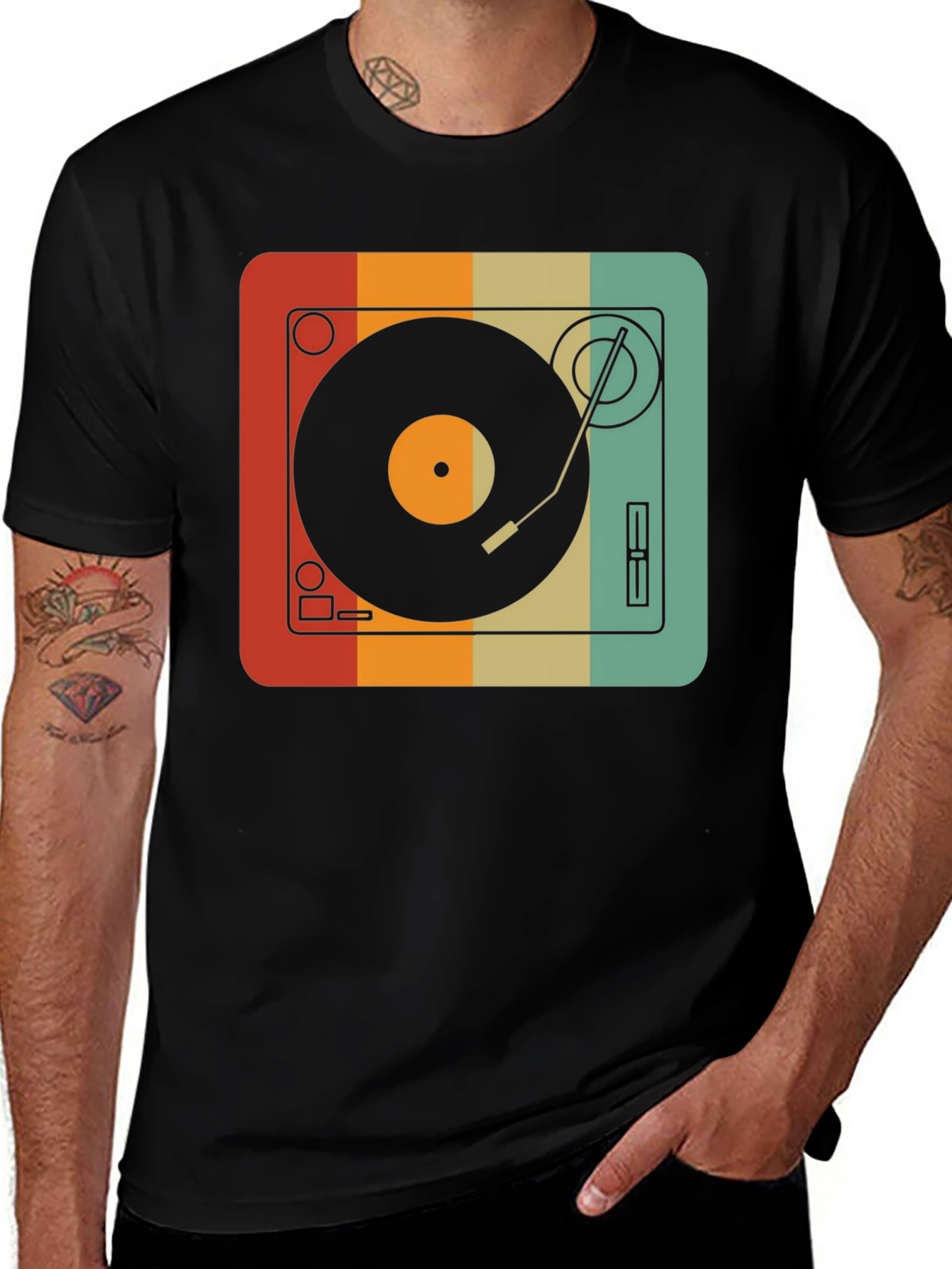 Variant 22 of Retro Turntable Graphic Tee - Vinyl Record Player Shirt