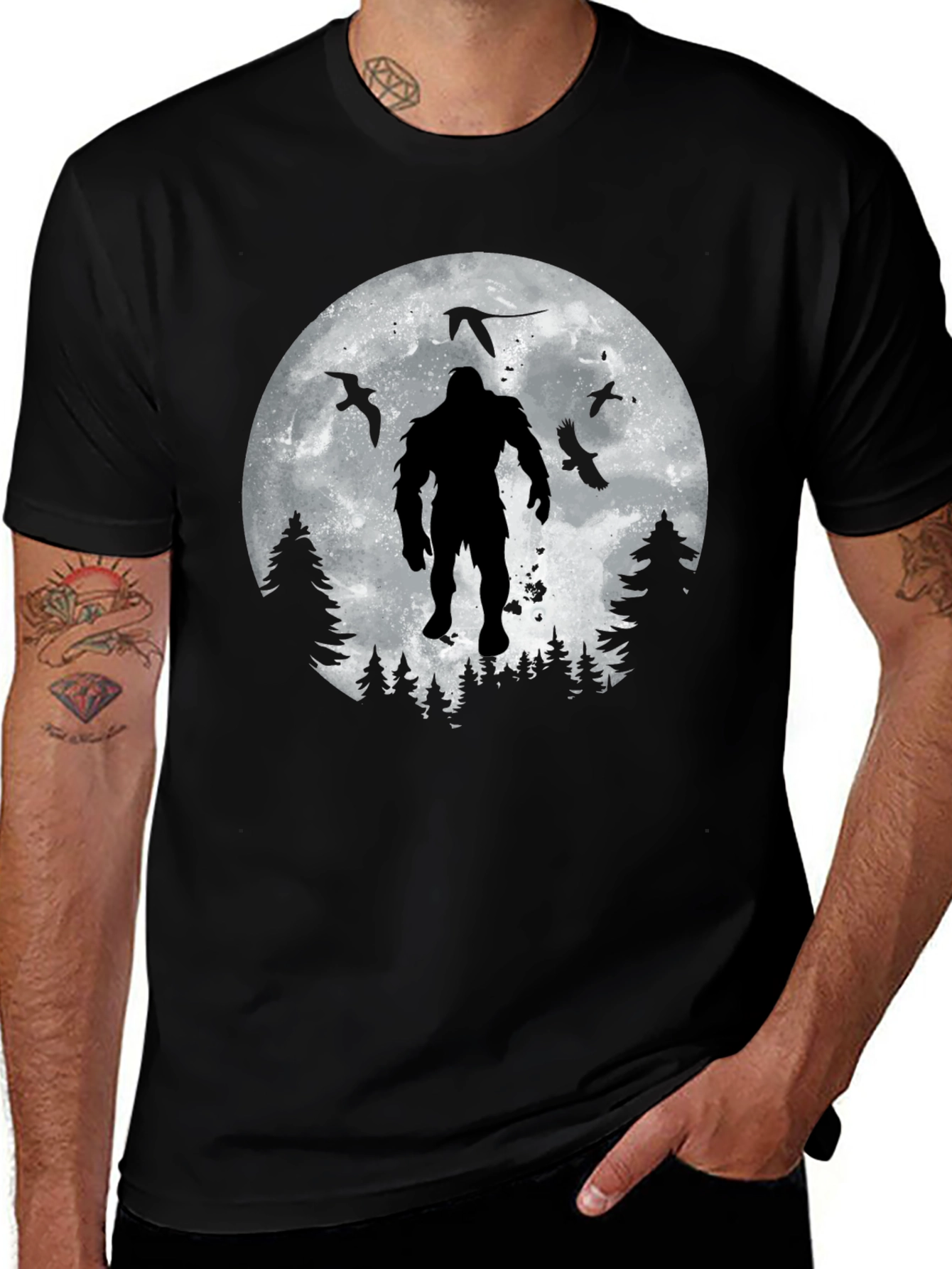 Variant 15 of Bigfoot Moon T-Shirt - Cryptid Tee