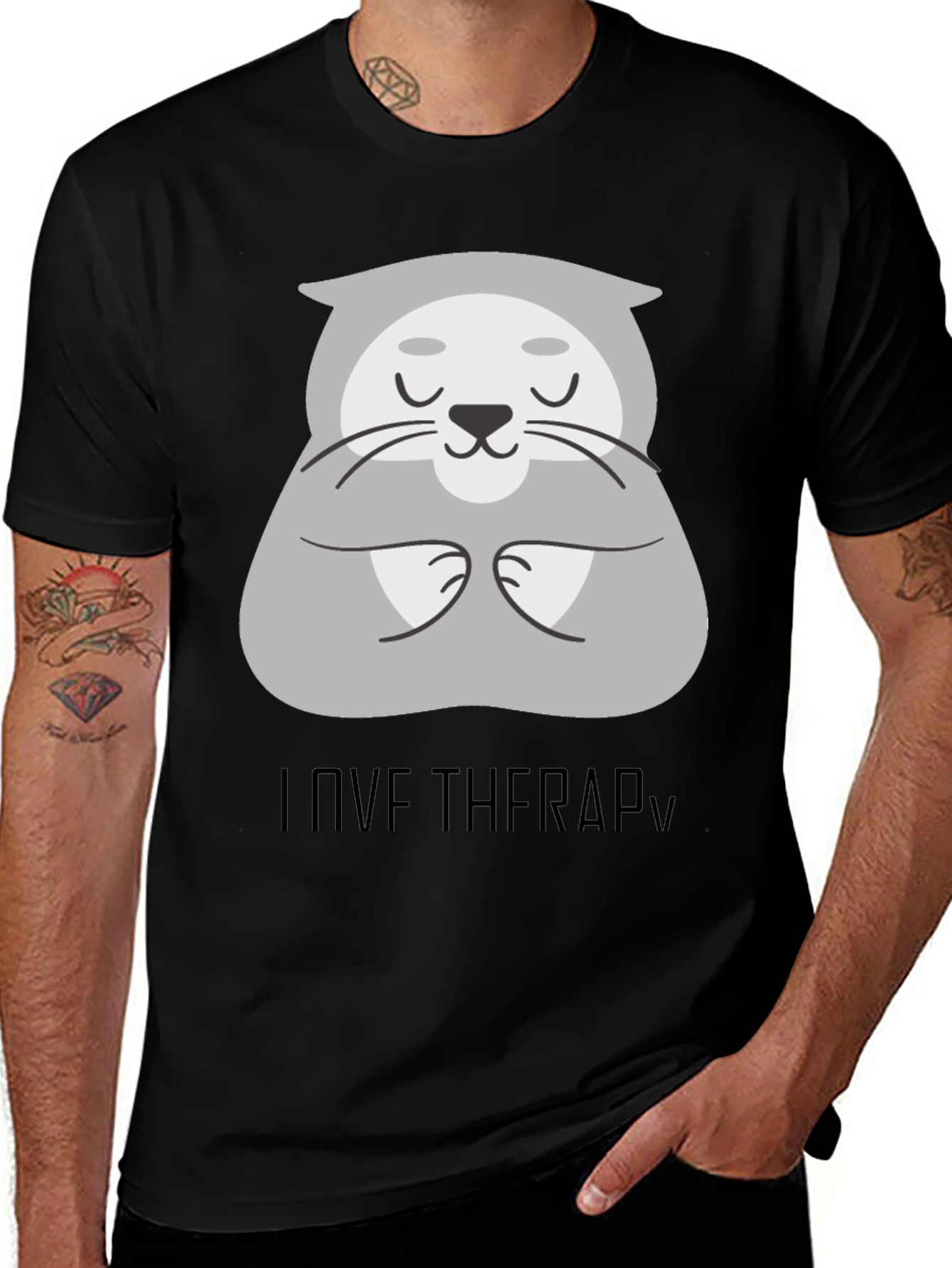 Variant 19 of I Love Therapy Otter Graphic Tee - Unisex Comfort