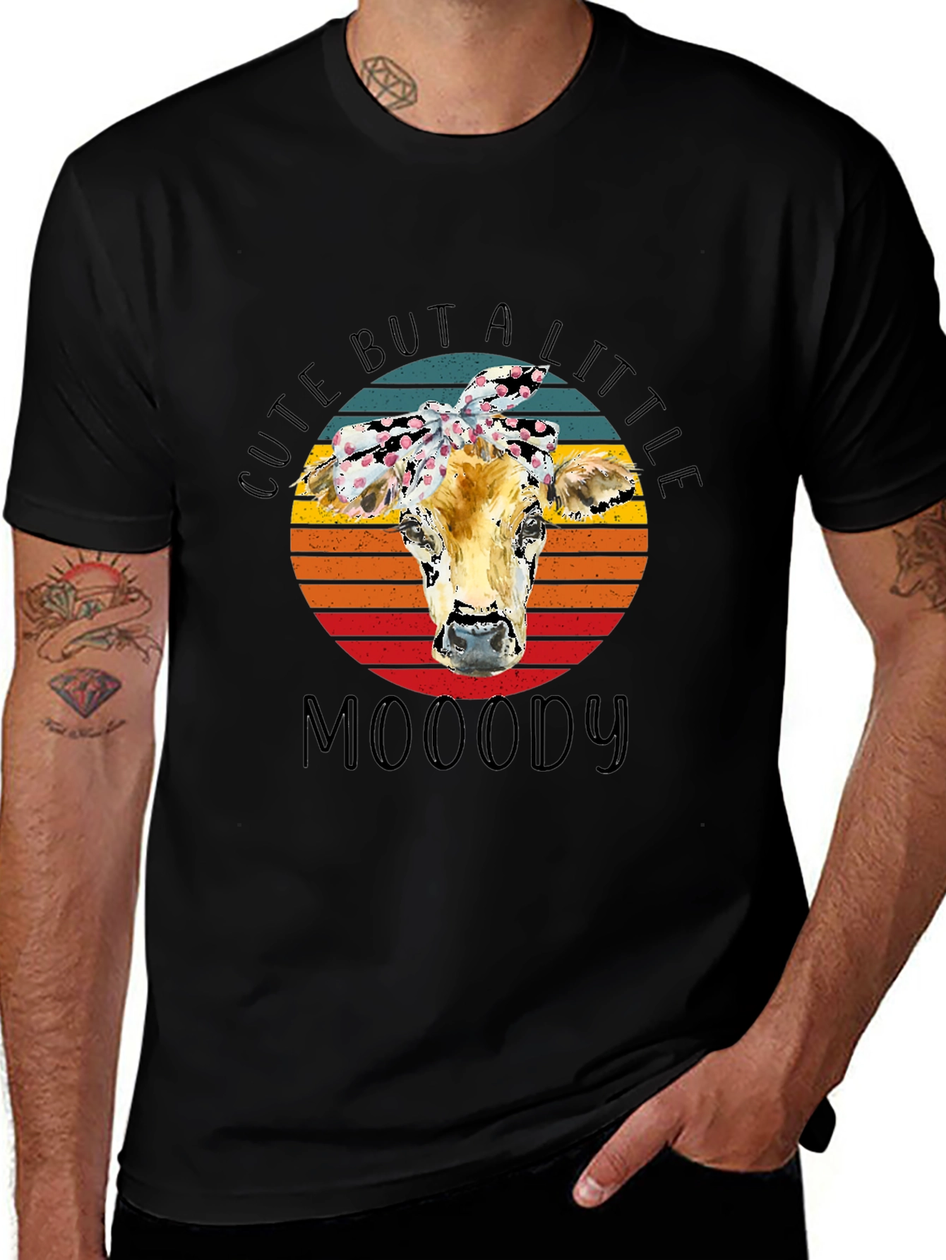 Variant 25 of Cute But A Little Moody Cow Graphic Tee