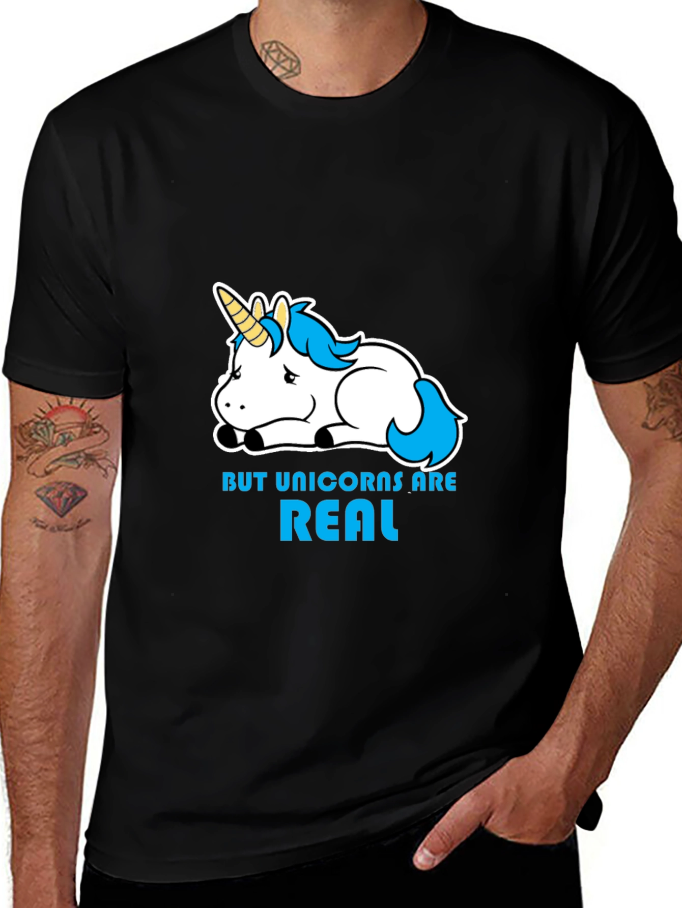 Variant 5 of Unicorns Are Real Black T-Shirt