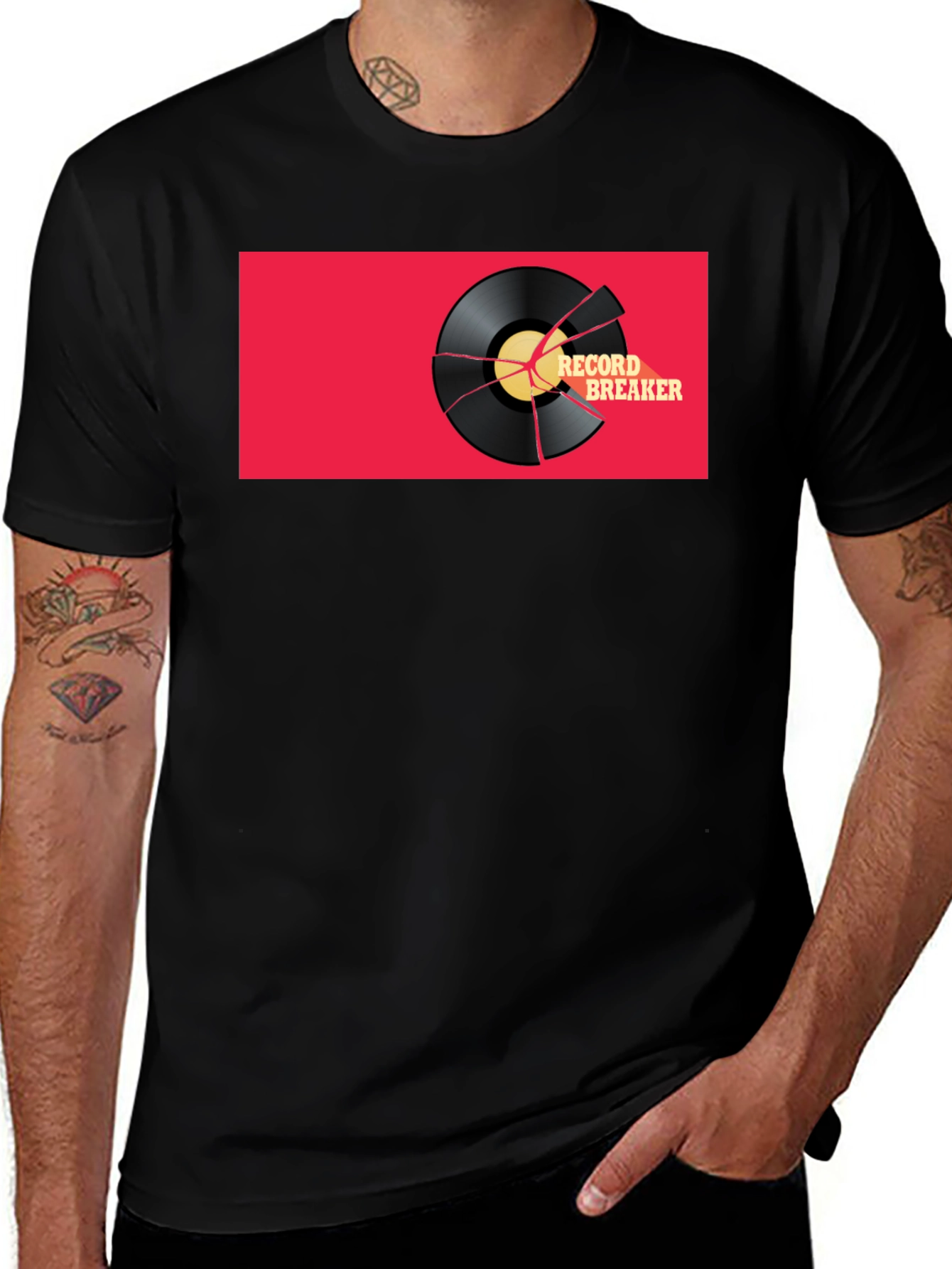 Variant 17 of Record Breaker Graphic T-Shirt - Black