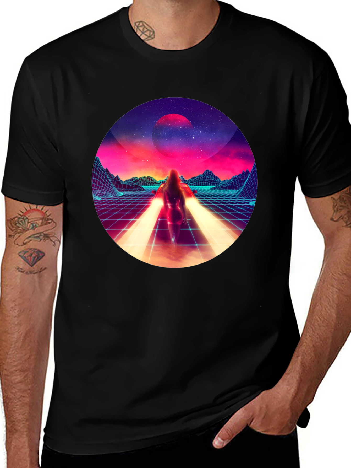 Variant 19 of Retro Wave Black T-Shirt