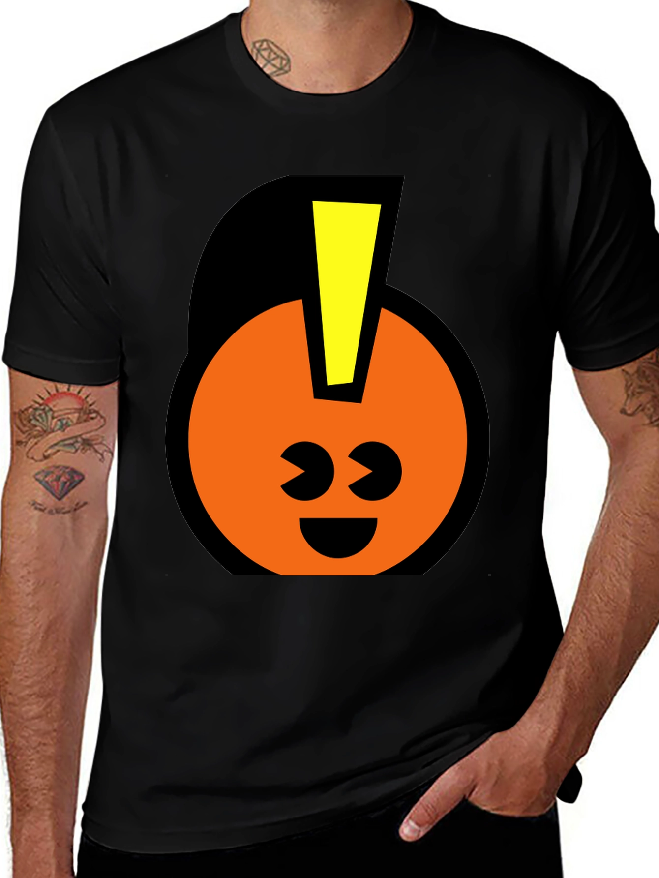 Variant 4 of Fun Graphic T-Shirt - Smiley Face with Mohawk