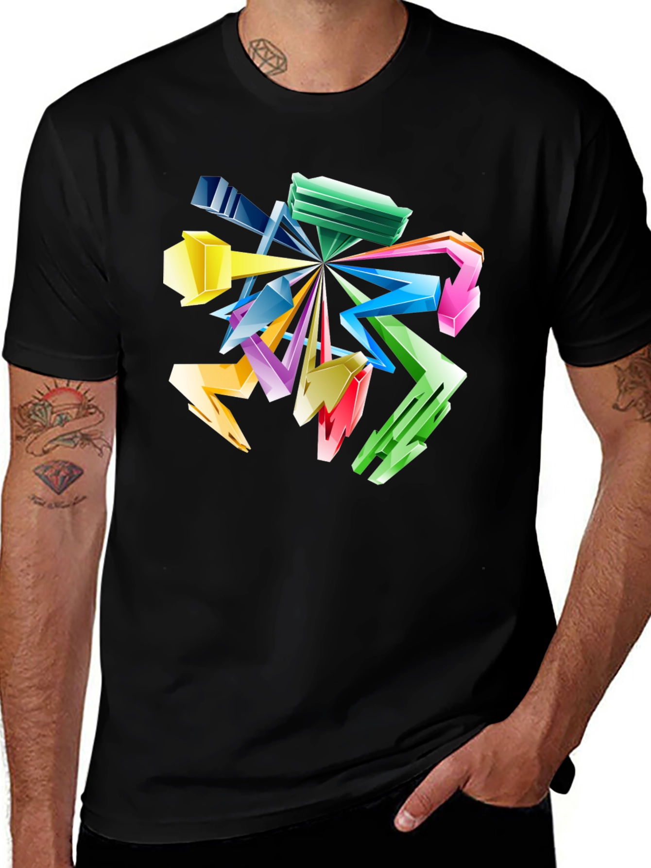 Variant 8 of Abstract Geometric Graphic Print T-Shirt