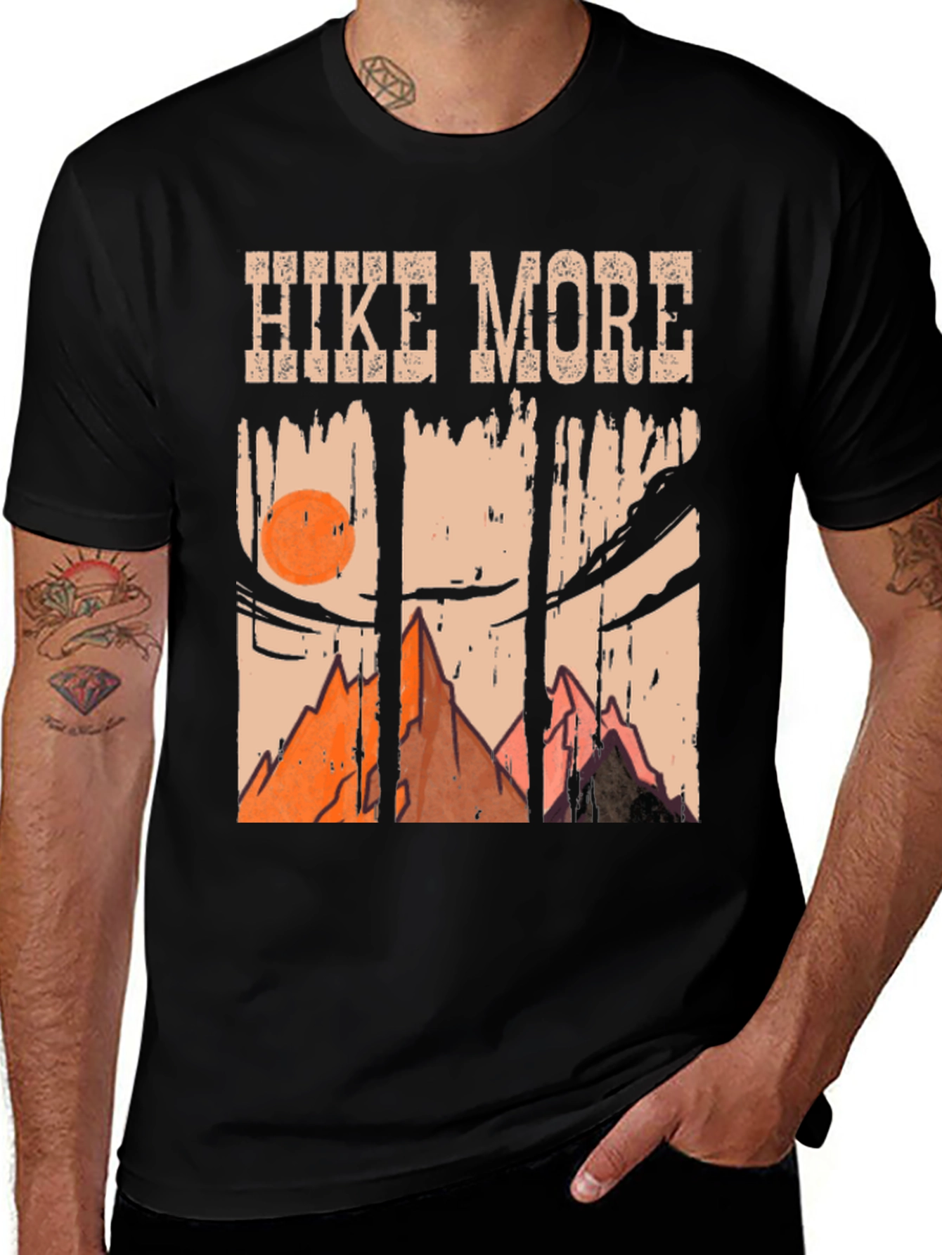 Variant 10 of Hike More Mountain Scene Graphic T-Shirt