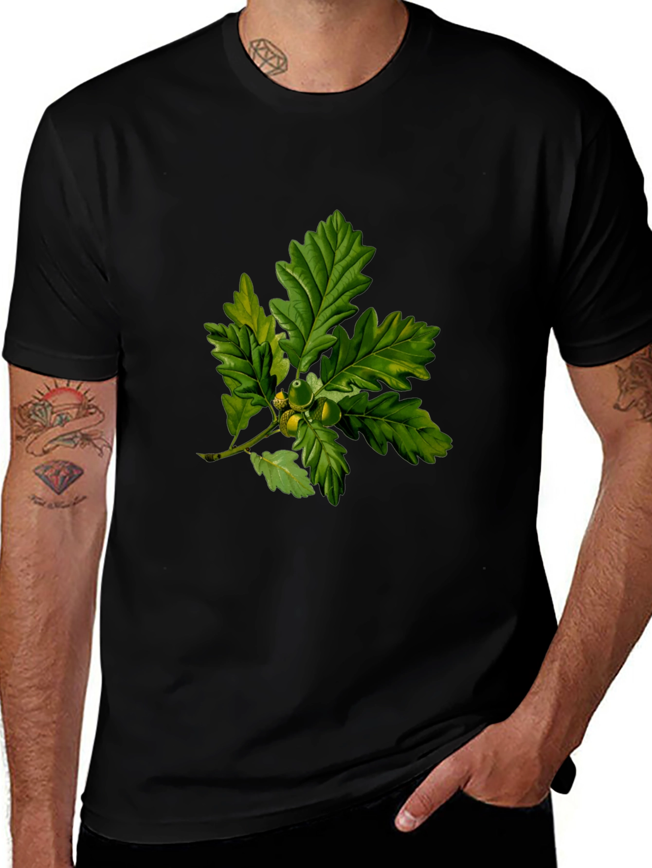 Variant 22 of Nature Oak Leaf Graphic Tee - Stylish Botanical Print