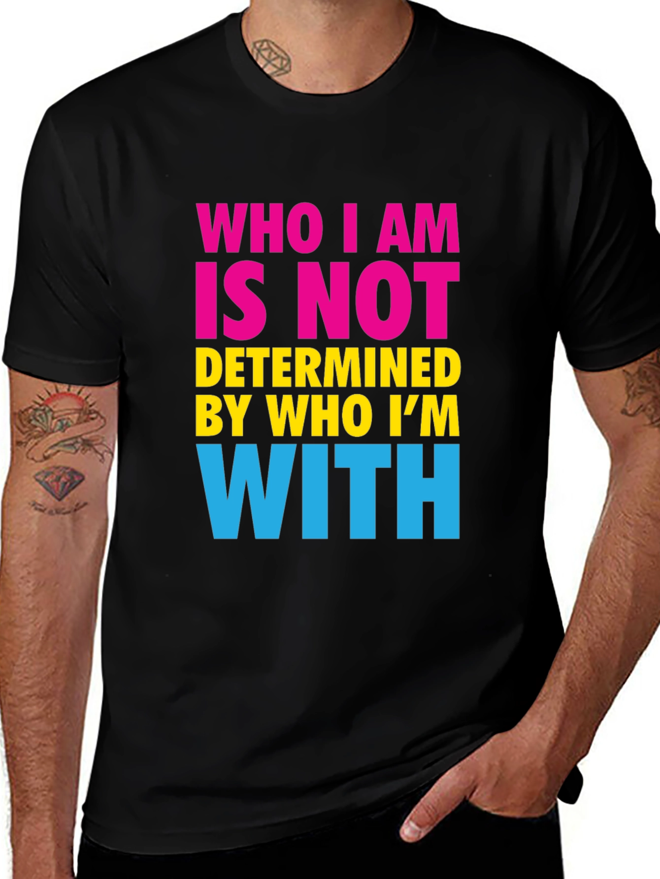 Variant 20 of Pansexual Pride T-Shirt - Who I Am Is Not Determined Tee