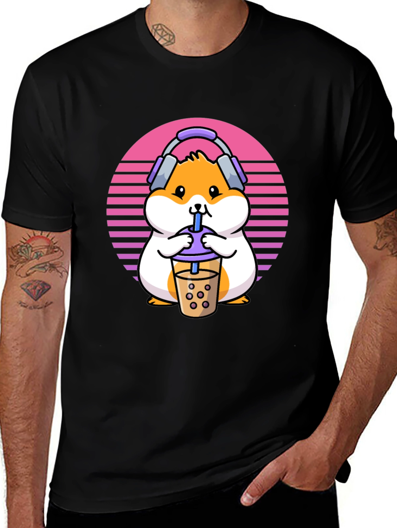 Variant 6 of Hamster Bubble Tea T-Shirt - Cute Kawaii Design