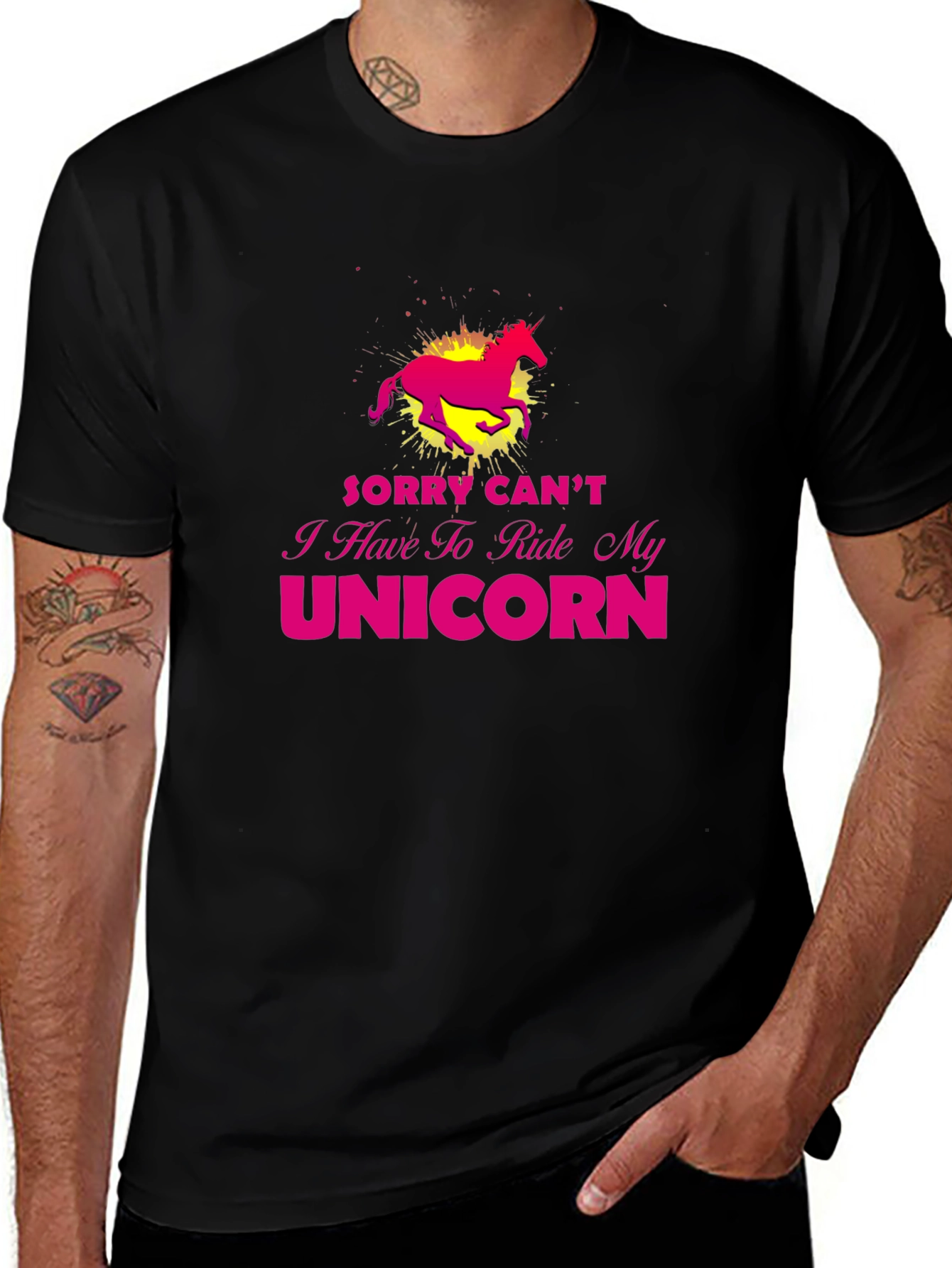 Variant 5 of Unicorn Ride T-Shirt - Sorry Can't