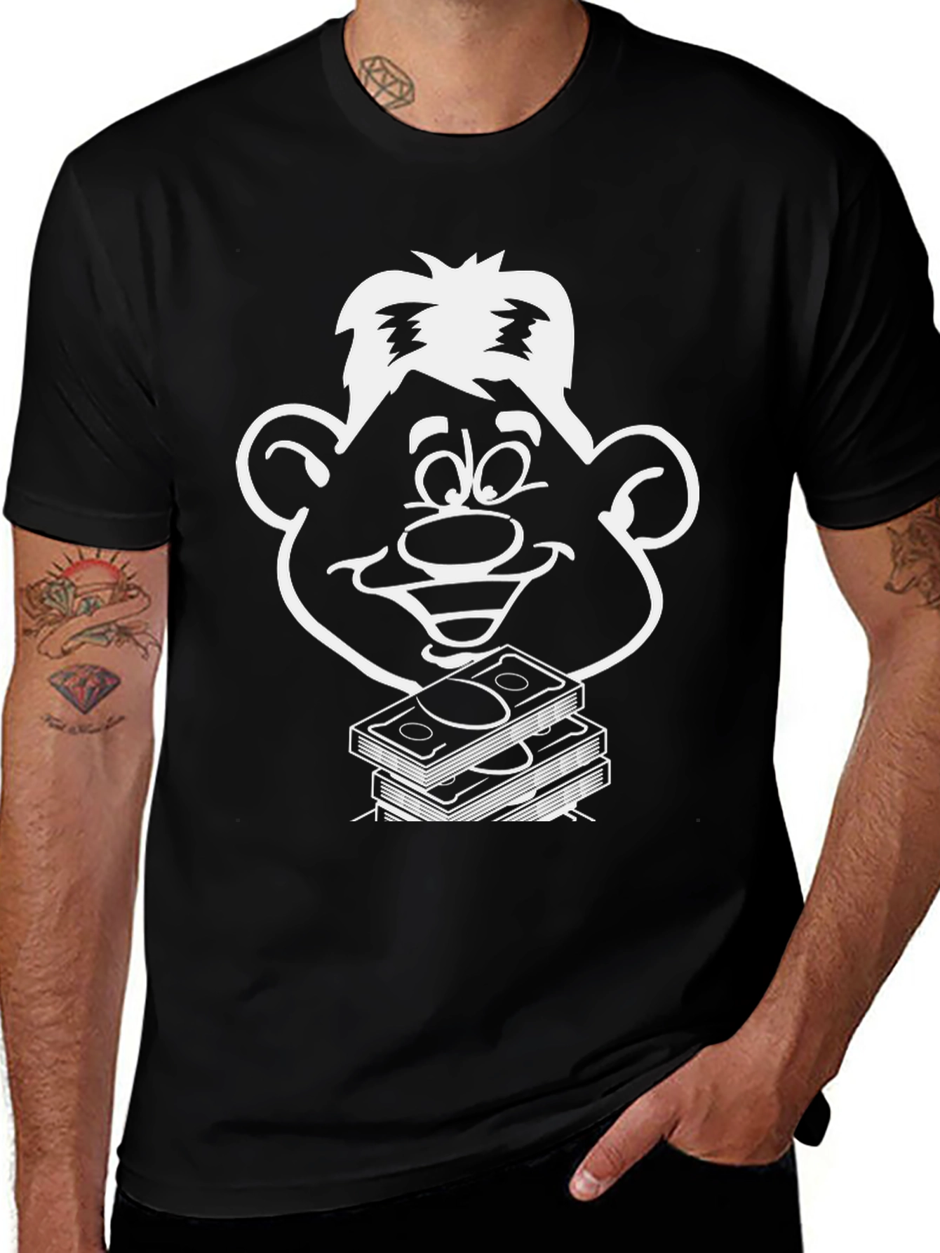 Variant 21 of Cartoon Money T-Shirt - Black